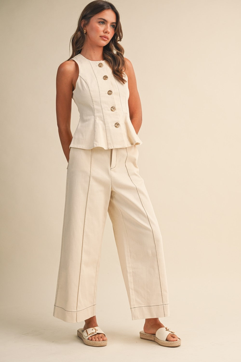 Karly Vest & Straight Pants Set of 2