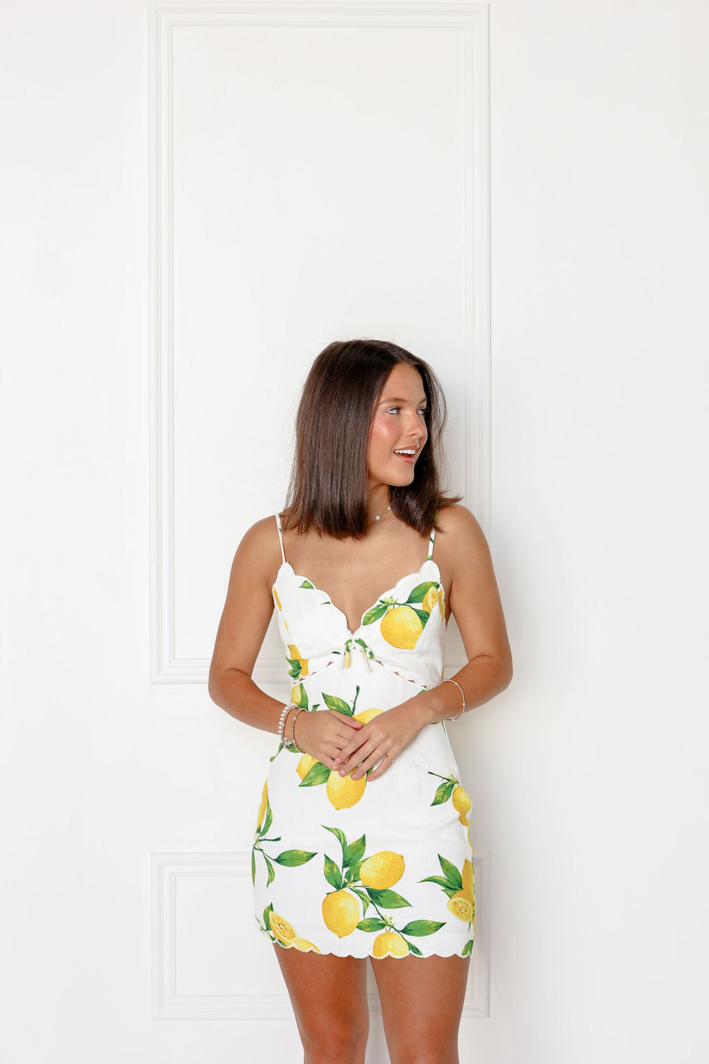 Lemon Scallop Dress