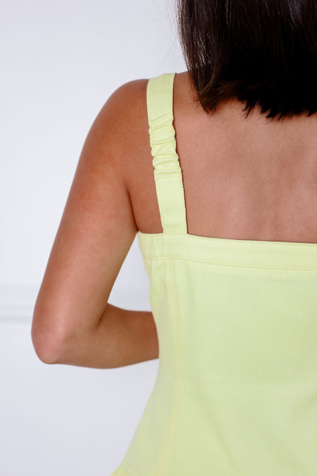 Drop Waist Denim Dress Lemon
