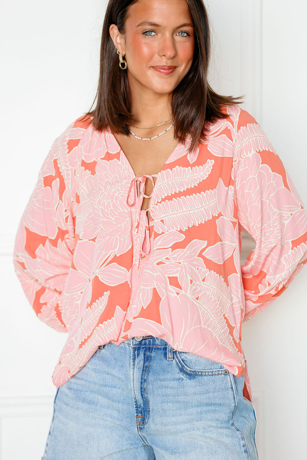 Leilani Tie Front Blouse