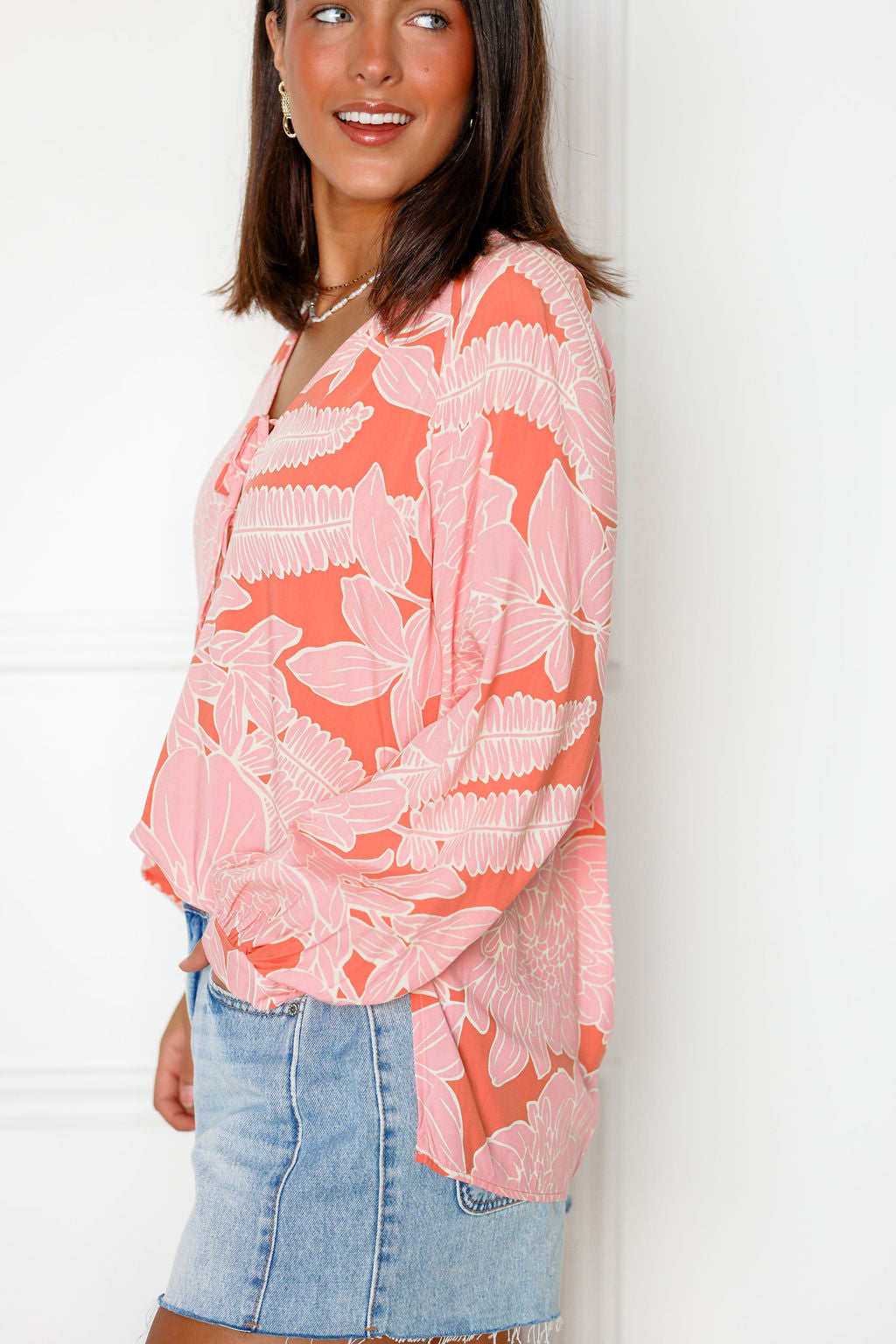 Leilani Tie Front Blouse