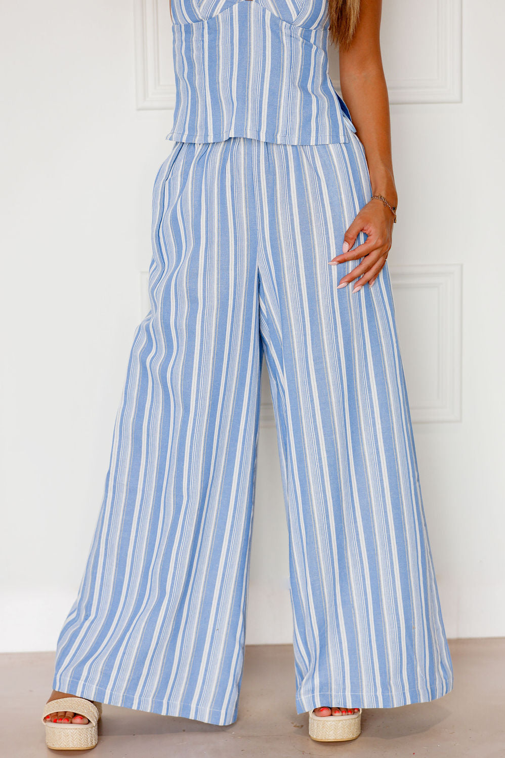 Cici Blue/White Stripe Pants