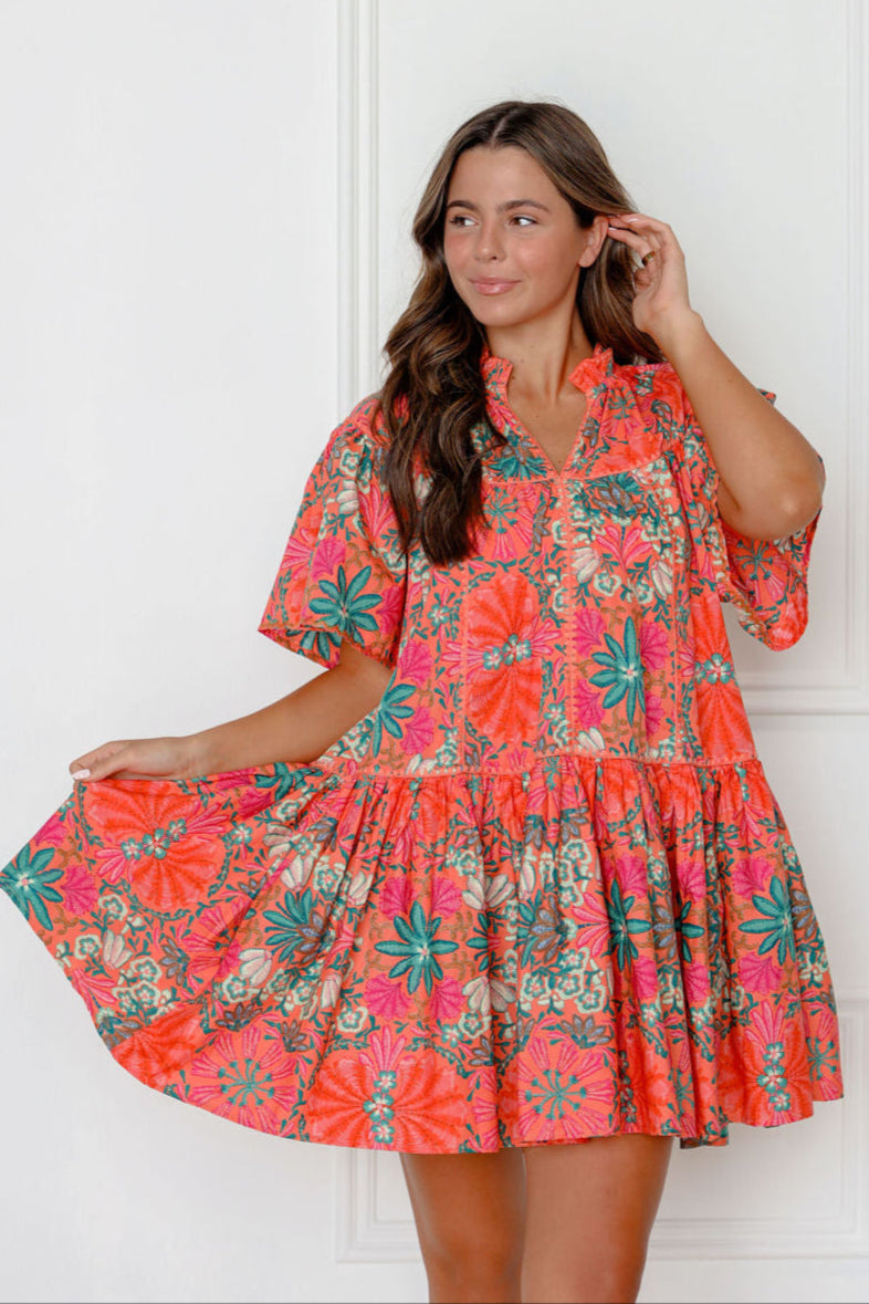 Calypso Floral V-neck Dress