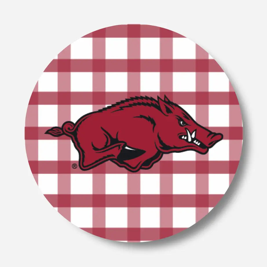 Plaid Razorback Button