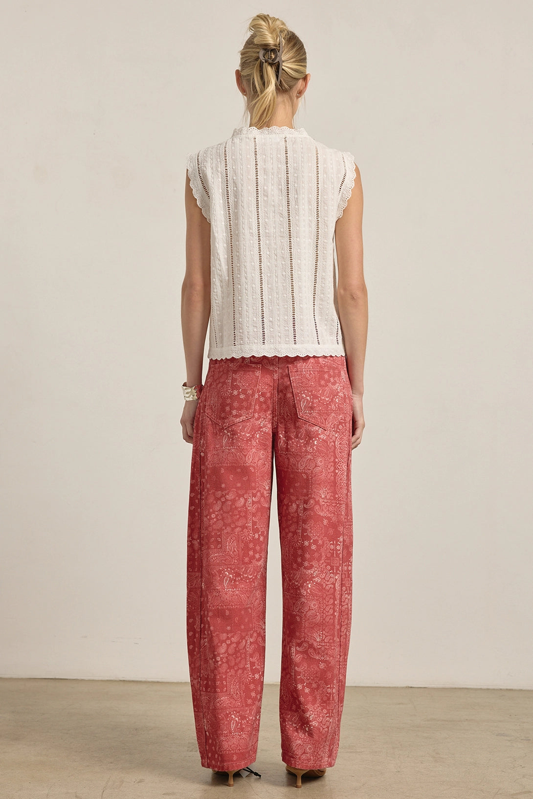 Washed Bandana Print Pants