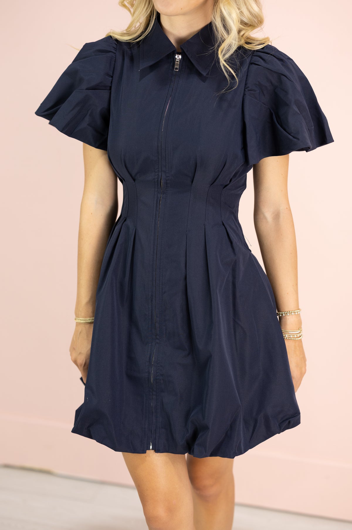 Melissa Bubble Mini Dress Navy