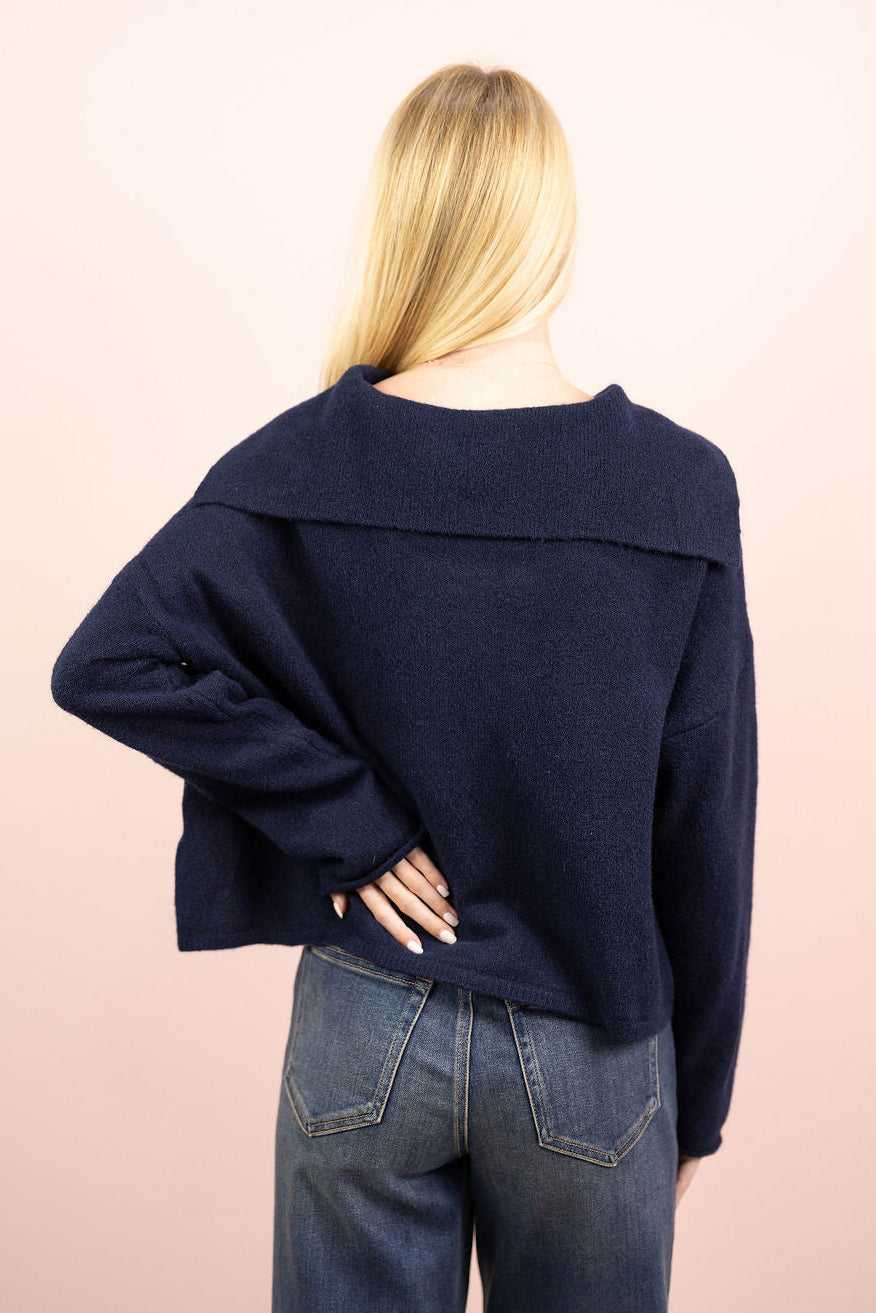Navy Sailor Collar Sweater