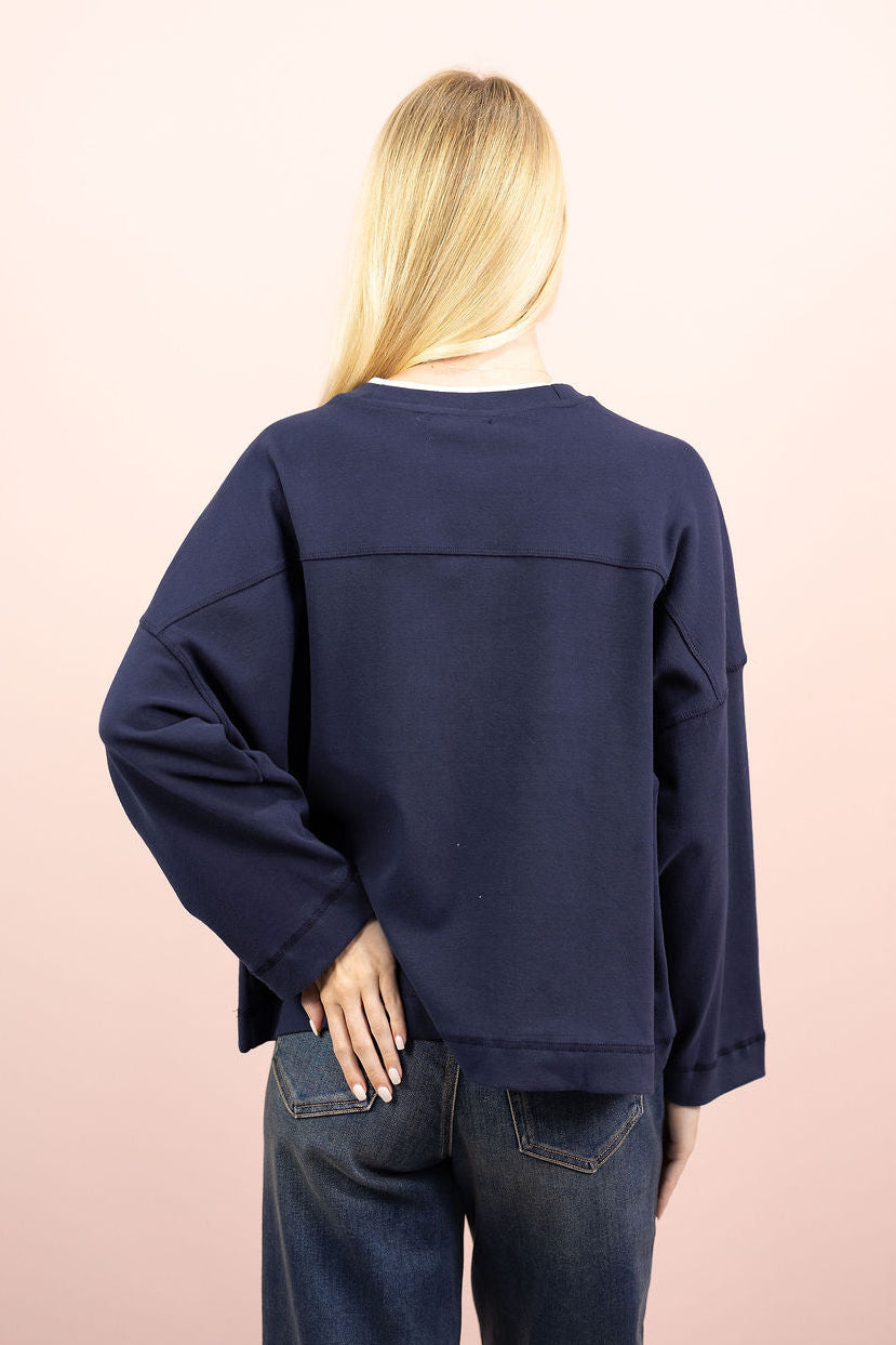 Double Layer Crewneck Navy