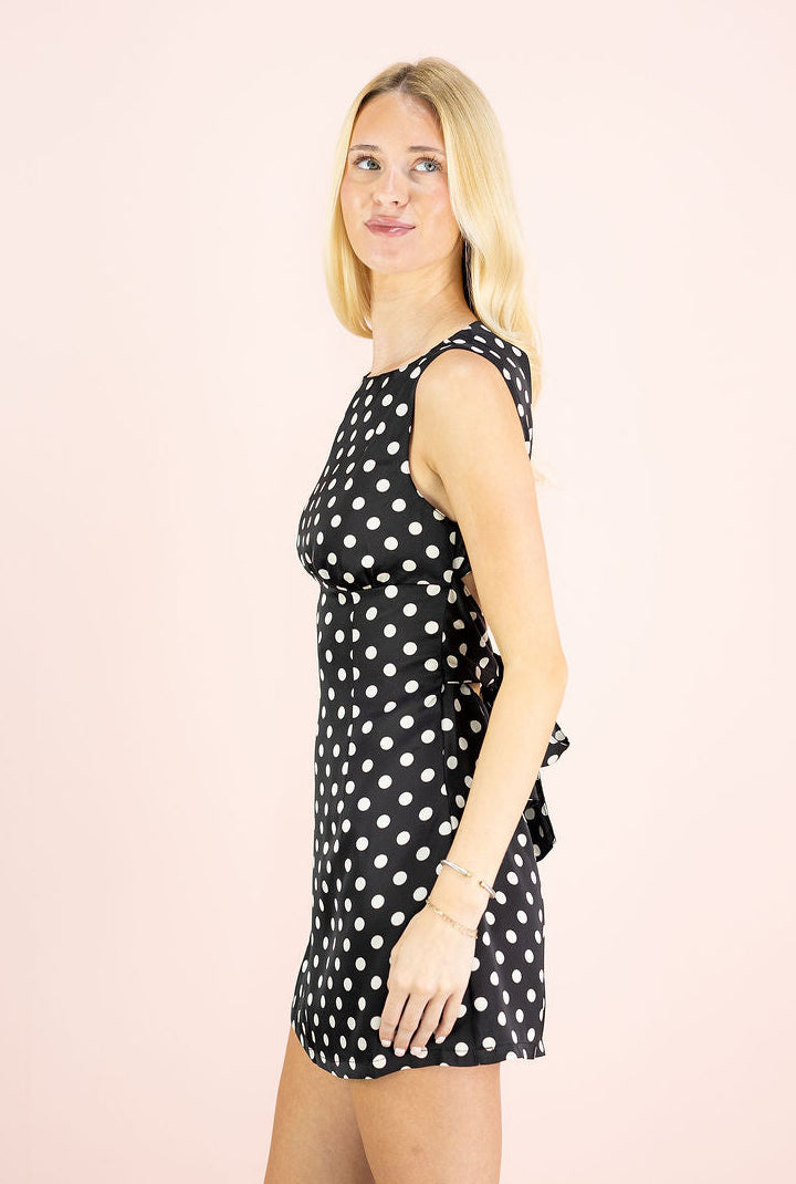 Polka Dot Tie Back Dress