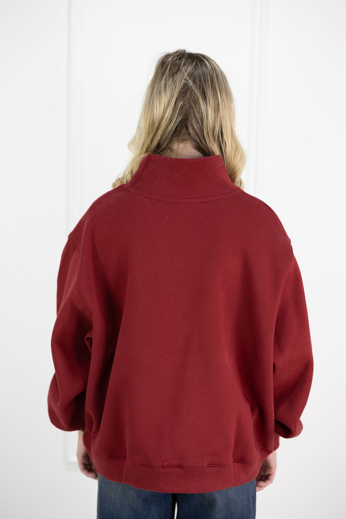Arkansas Cursive Embroidered Mock Neck