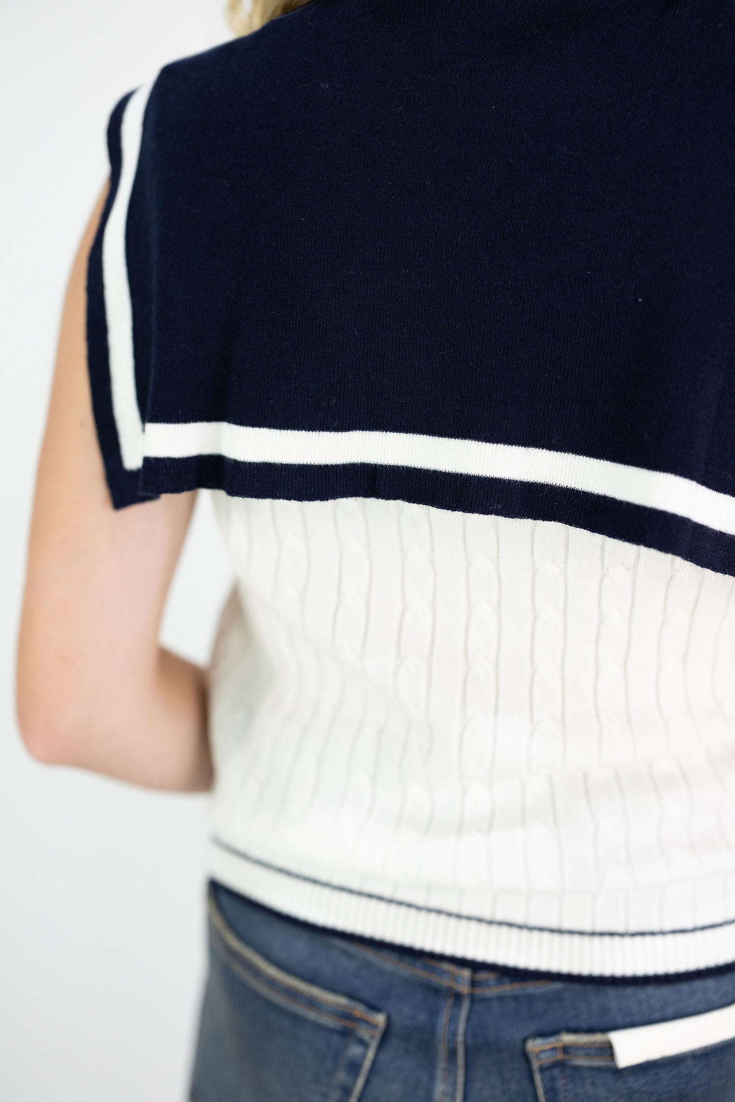 Izzy Knit Top w/ Attached Collar