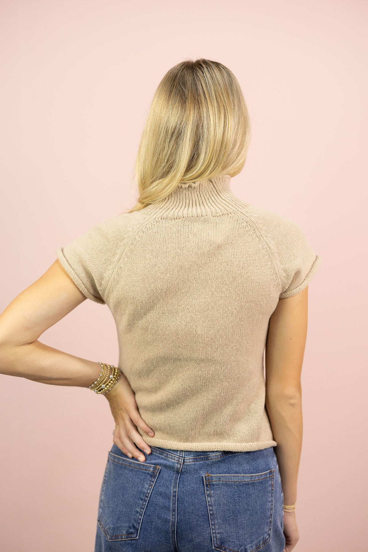 Khaki Buttons Knit Top