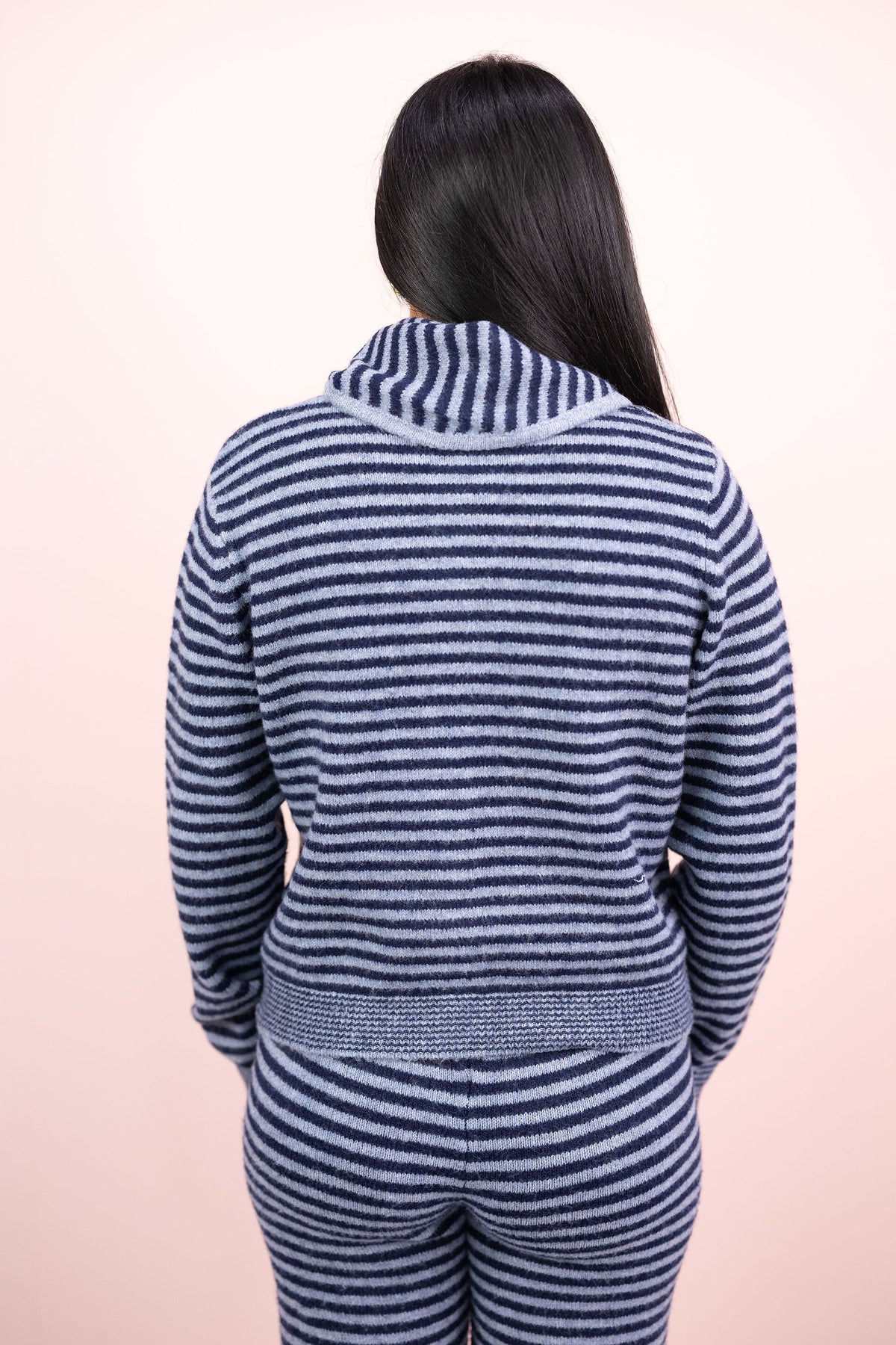 Navy Stripe Sweater Set w/ Tie of 2