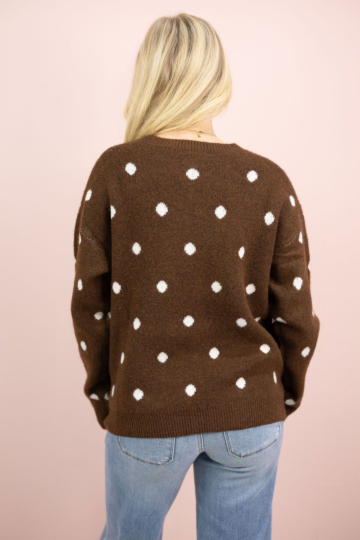 Brown Polka Dot Sweater