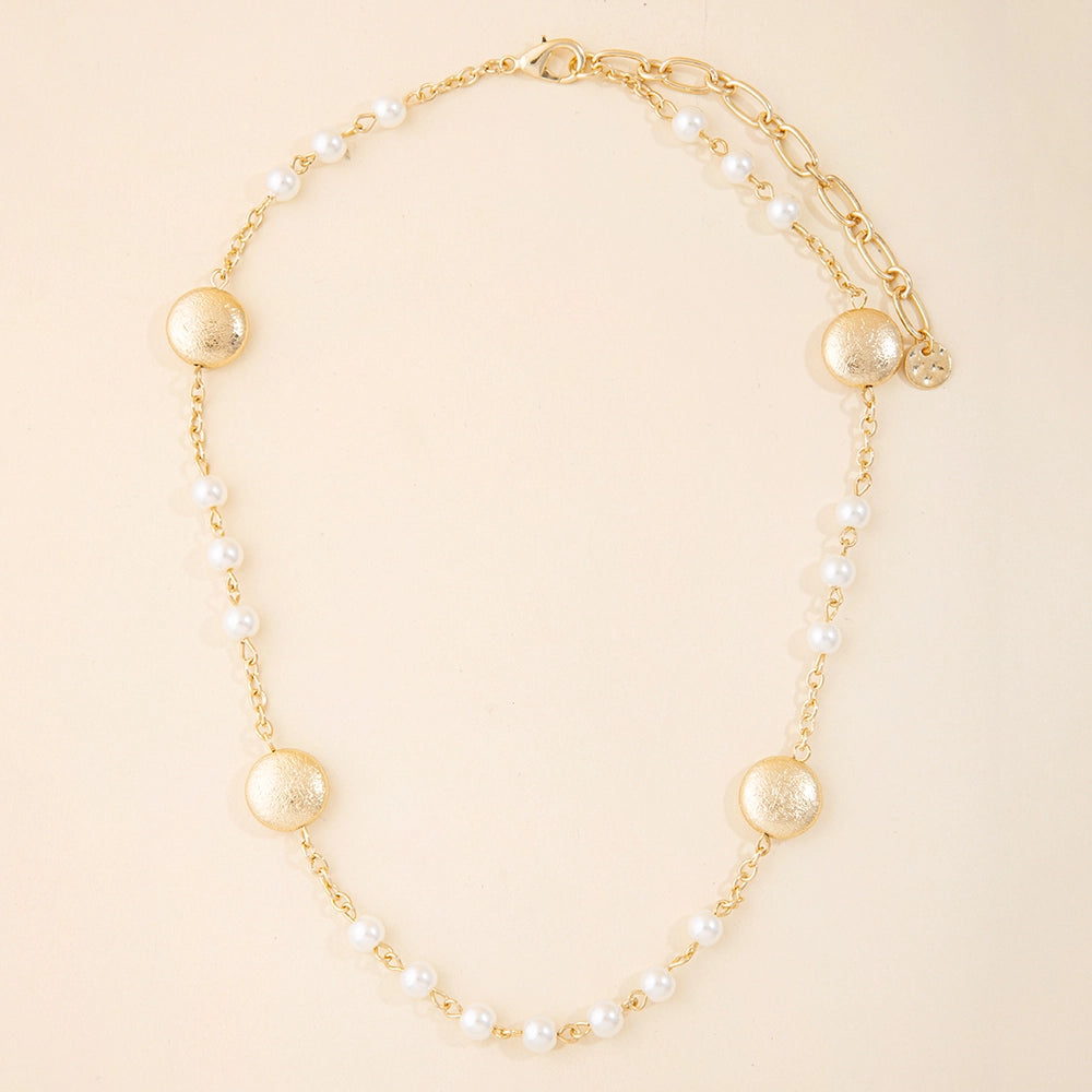 Brushed Coin Disc Necklace