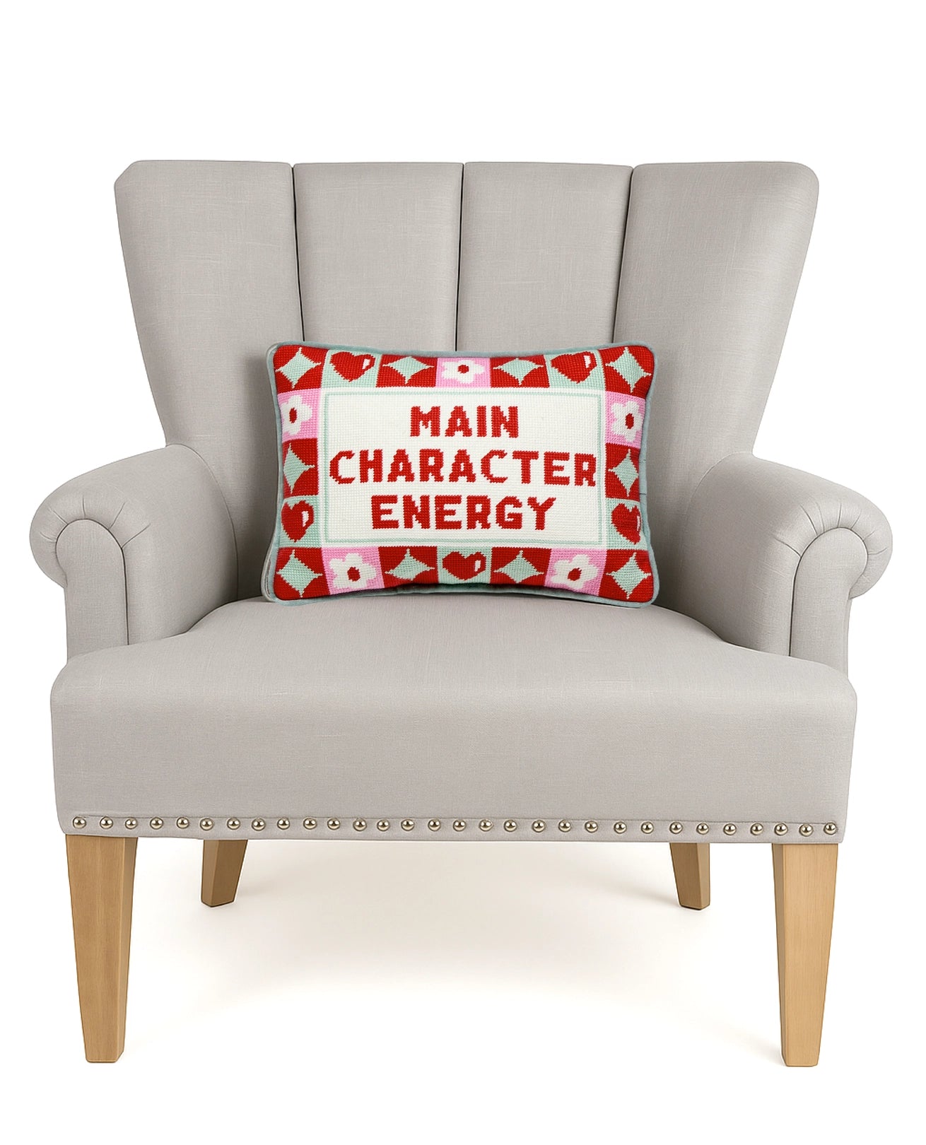 Main Character Embroidered Pillow