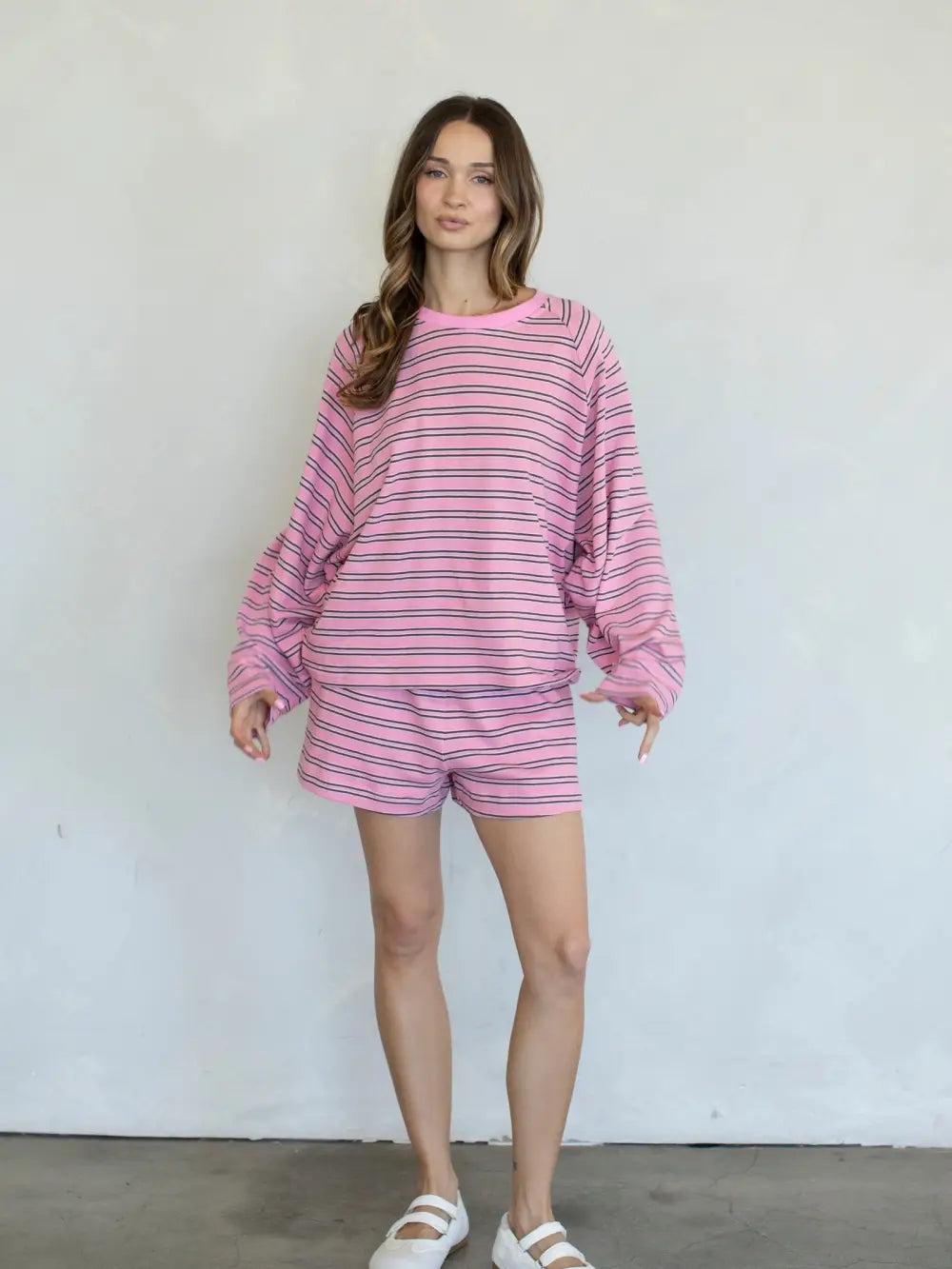 Juni Terry Stripe Set of 2 Pink