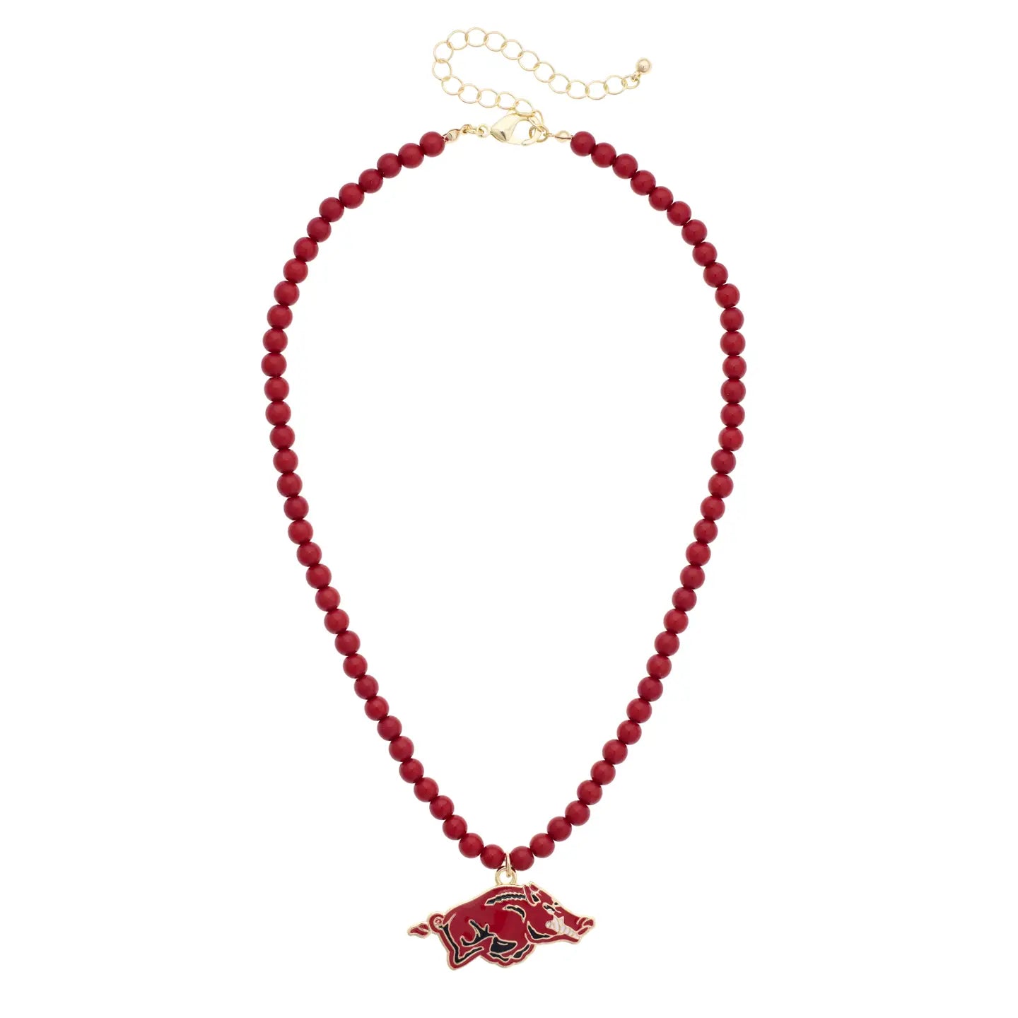 Razorbacks Beaded Logo Necklace