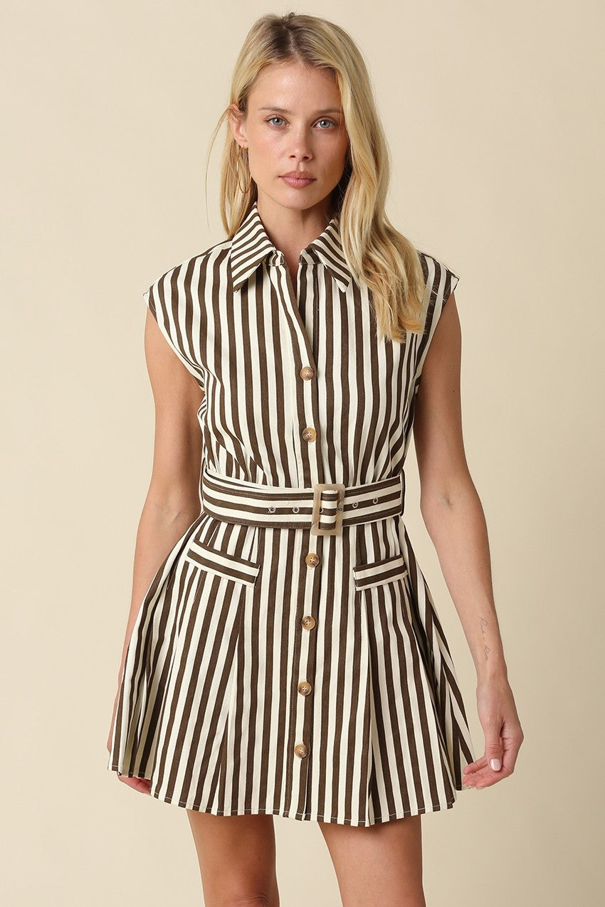 Lindsay Stripe Belted Dress