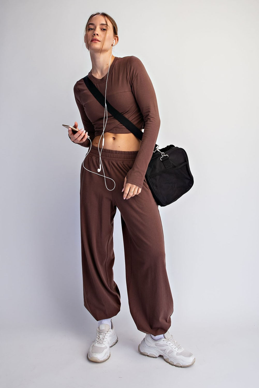 Crossover Long Sleeve Set of 2 Brown