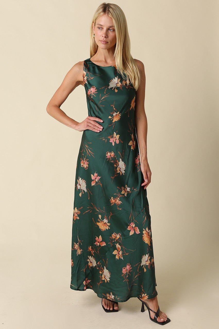 Kenzie Floral Satin Maxi Dress