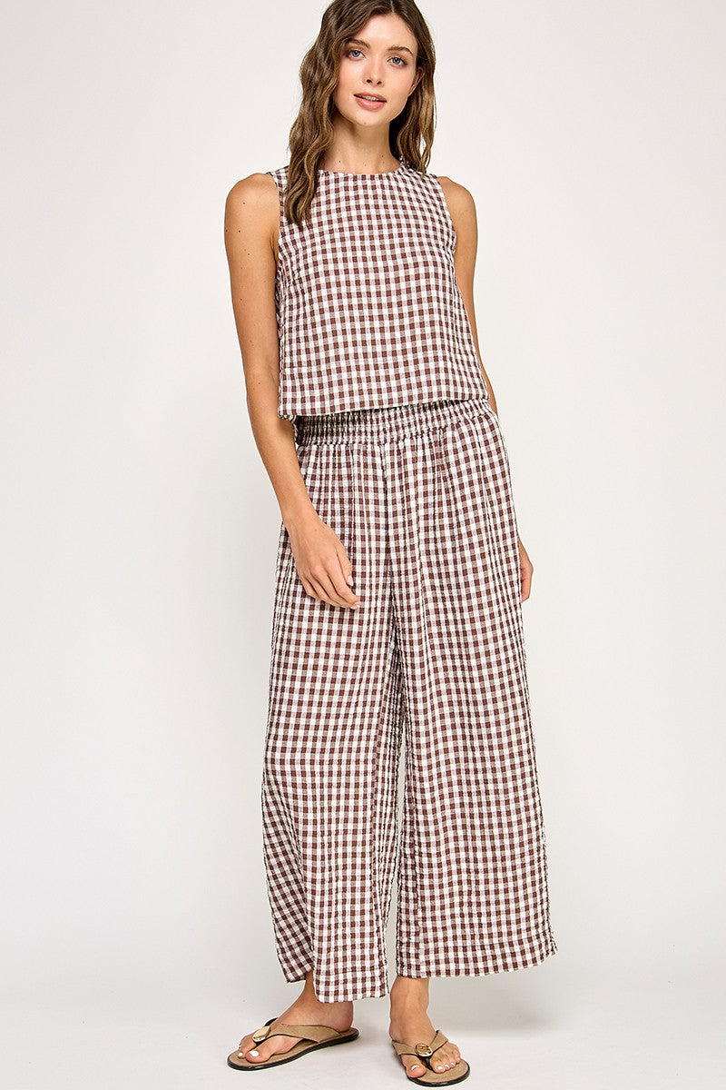 Gingham Tank & Pants Set of 2 - Clothe Boutique