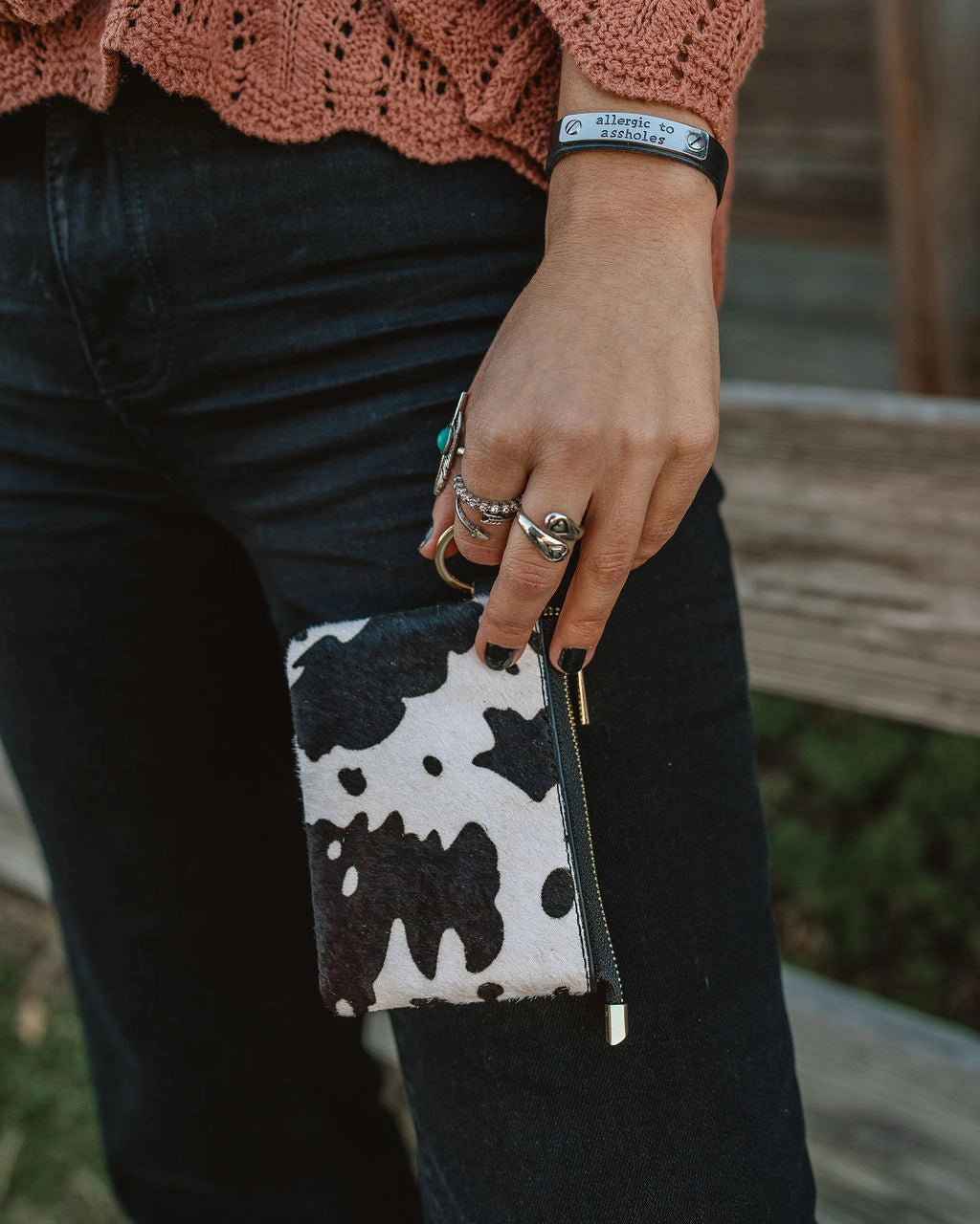 Leather Cow Print Wallet