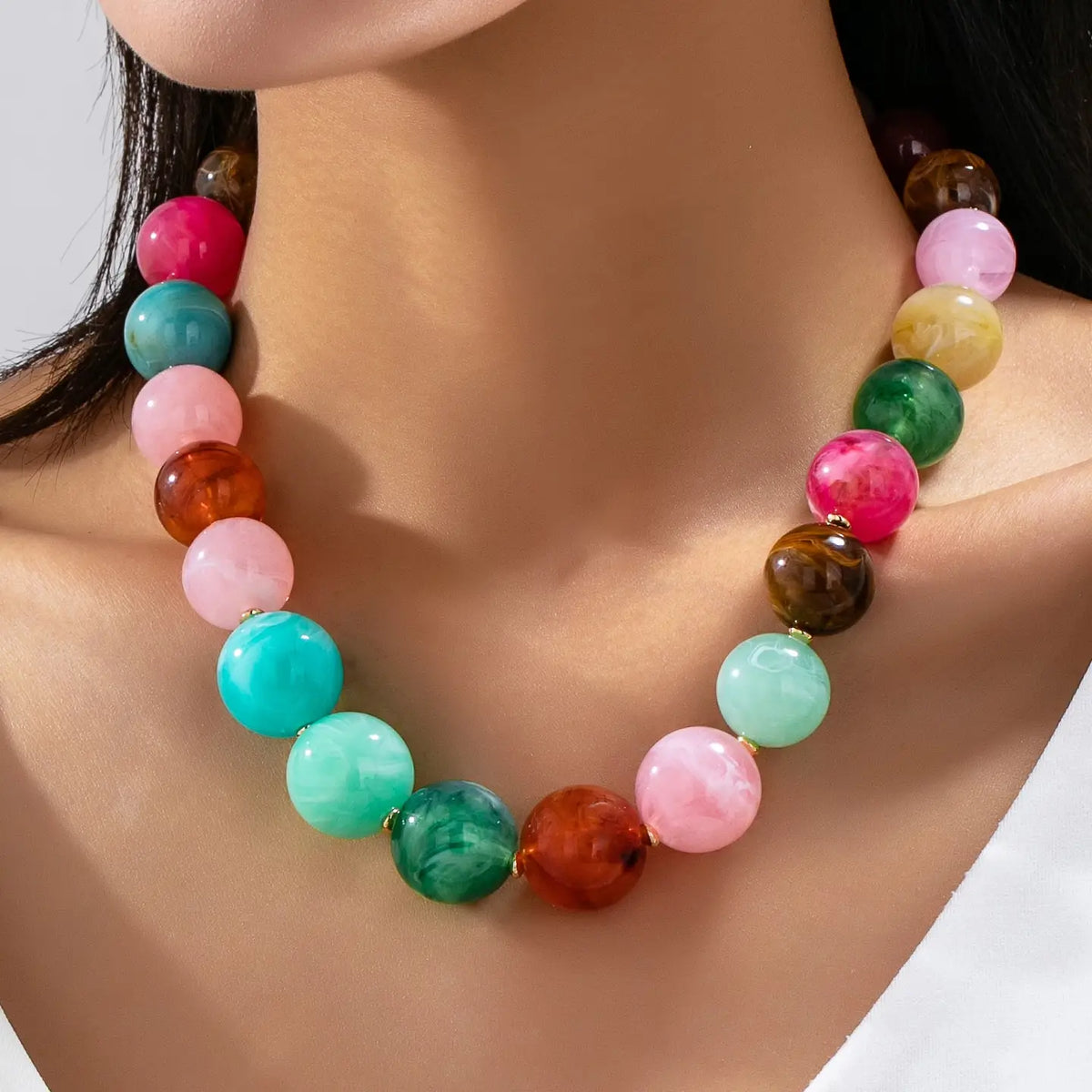 Vintage Marble Bead Necklace