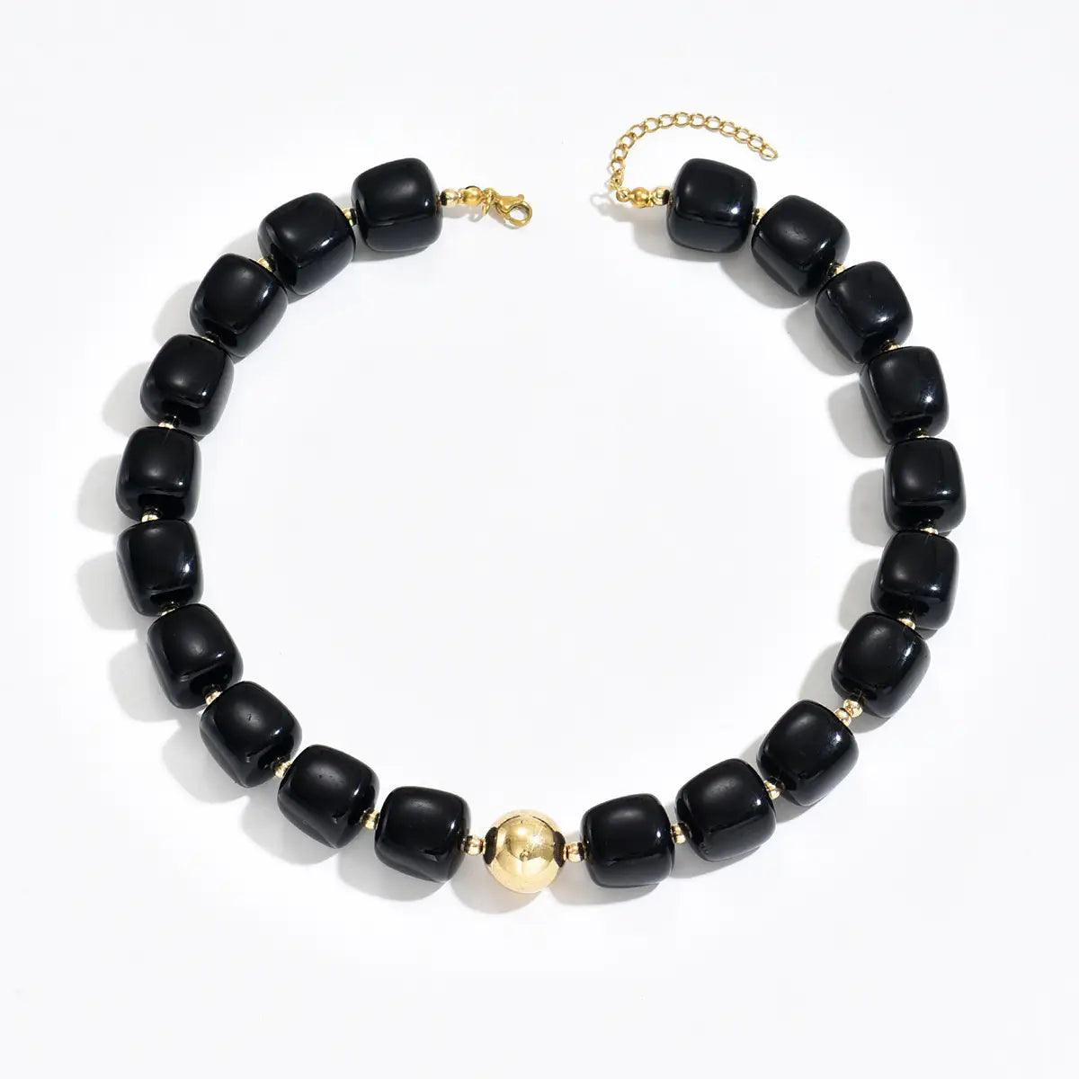 Geo Resin Bead Necklace Black