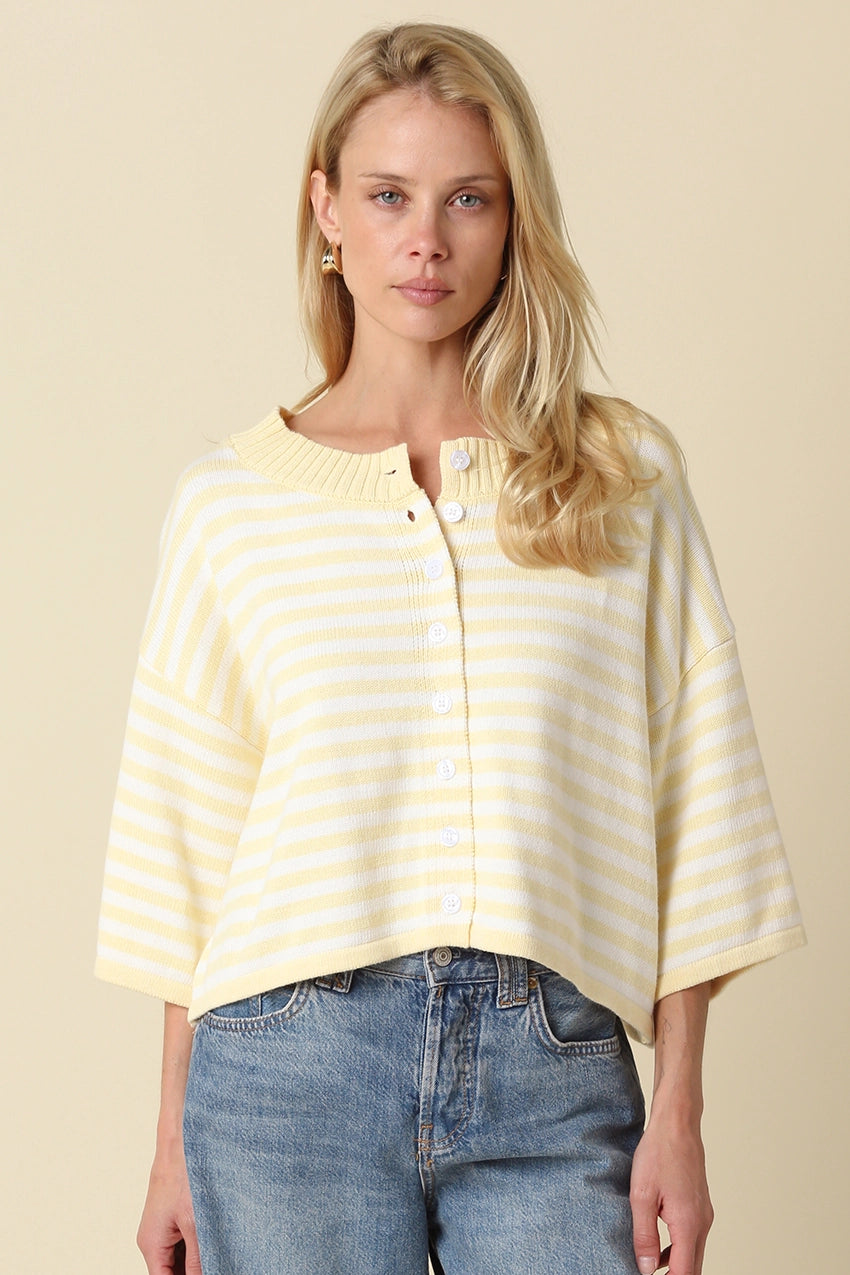 Natalia Stripe Cardigan Yellow