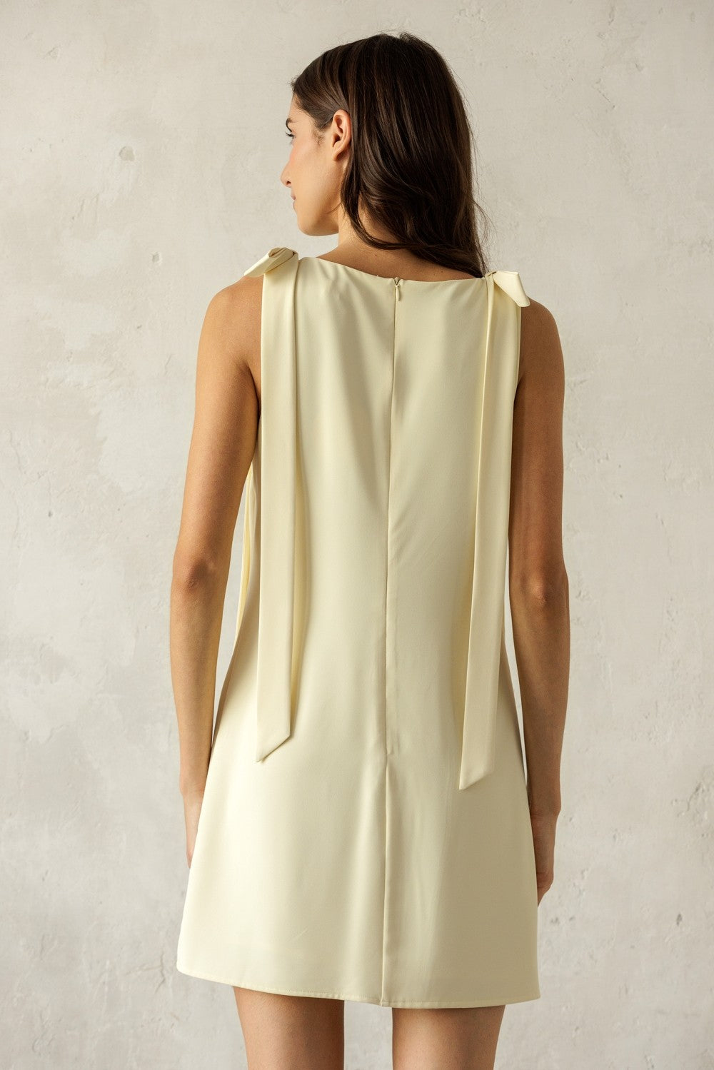 Yellow Tie Shoulder Dress