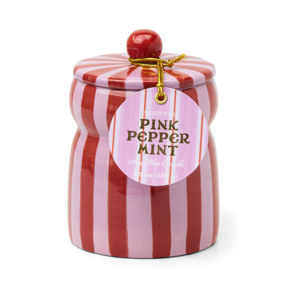 Pink Peppermint Stripe Candle