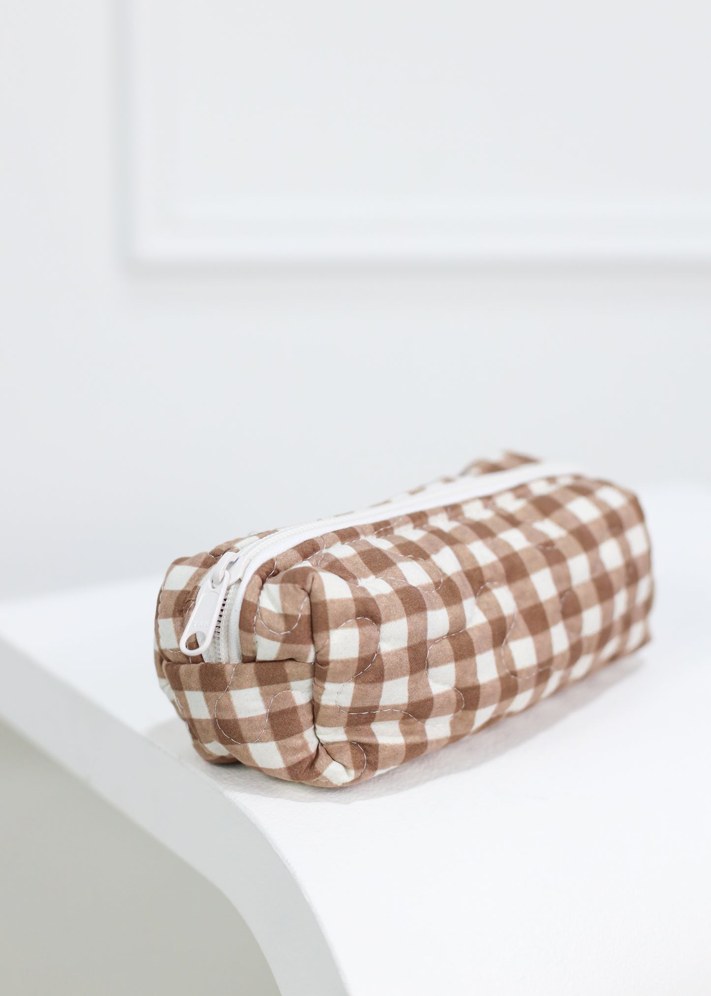 Brown Gingham Quilted Small Tools Bag