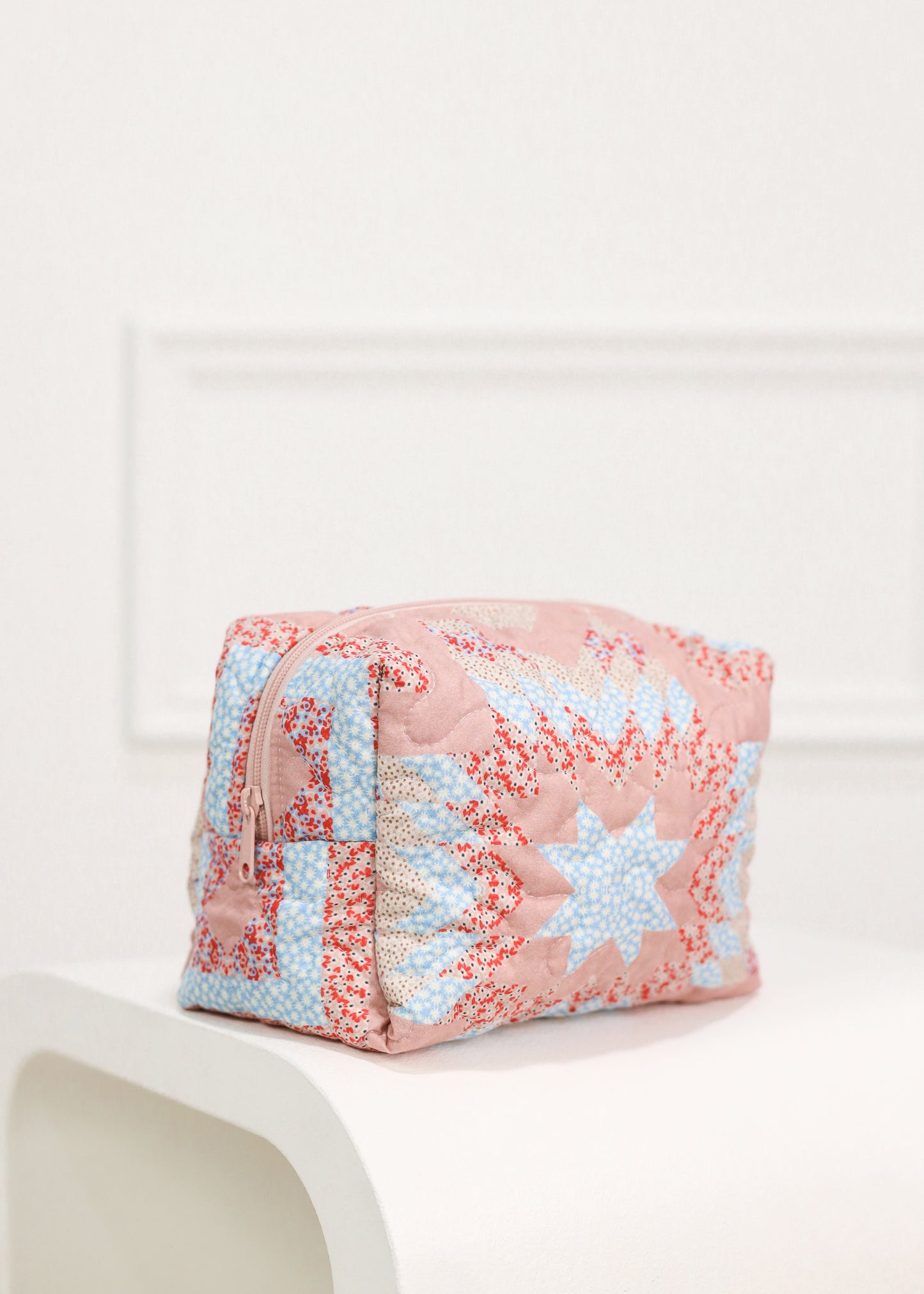 Adeline Rose Patchwork Quilted Makeup Bag L