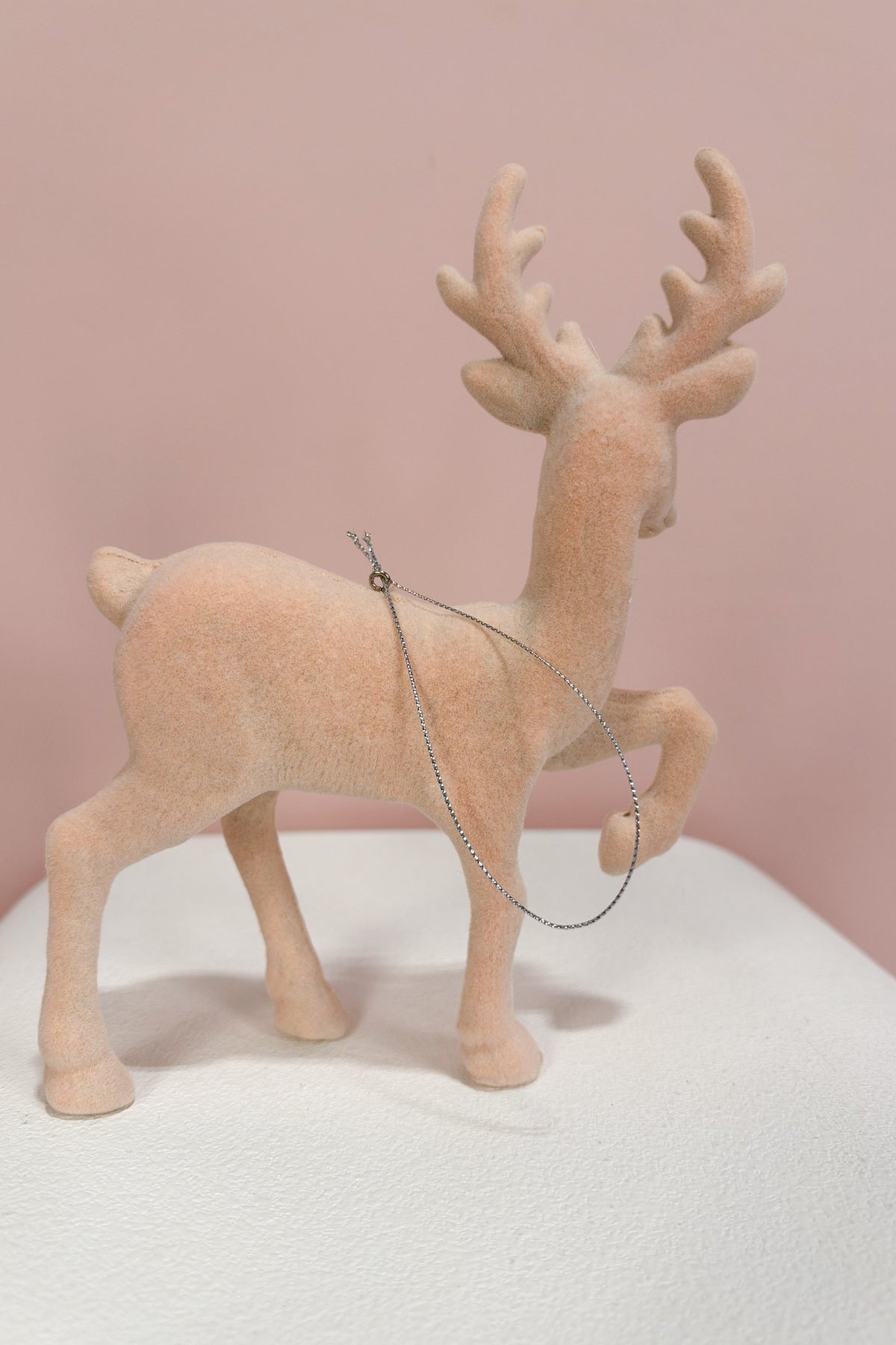 Flocked Deer Ornament