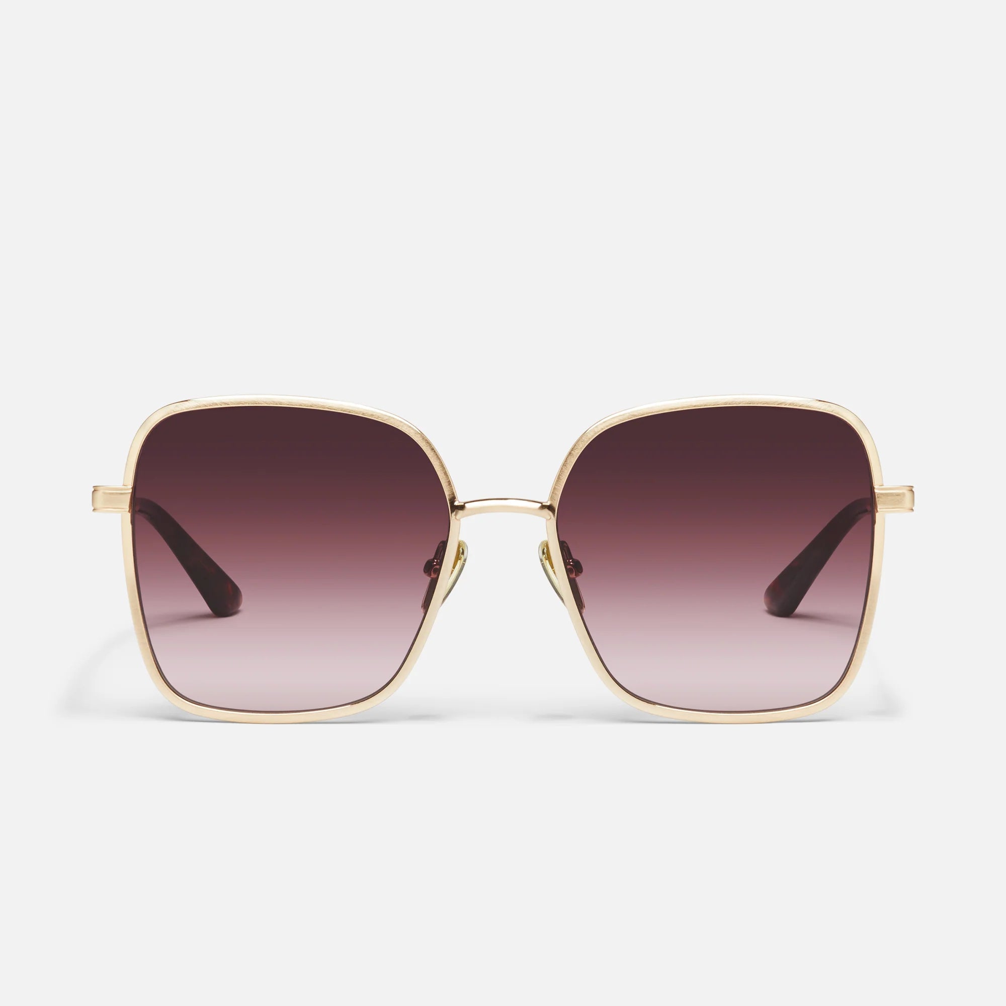 5th Ave Quay Sunglasses - Brushed Gold/Plum – Clothe Boutique display picture 1