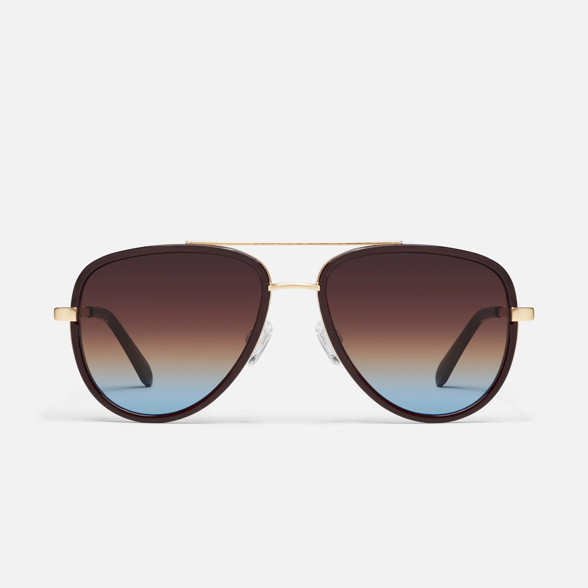 All In Medium Quay Sunglasses - Chocolate/Brown Blue 