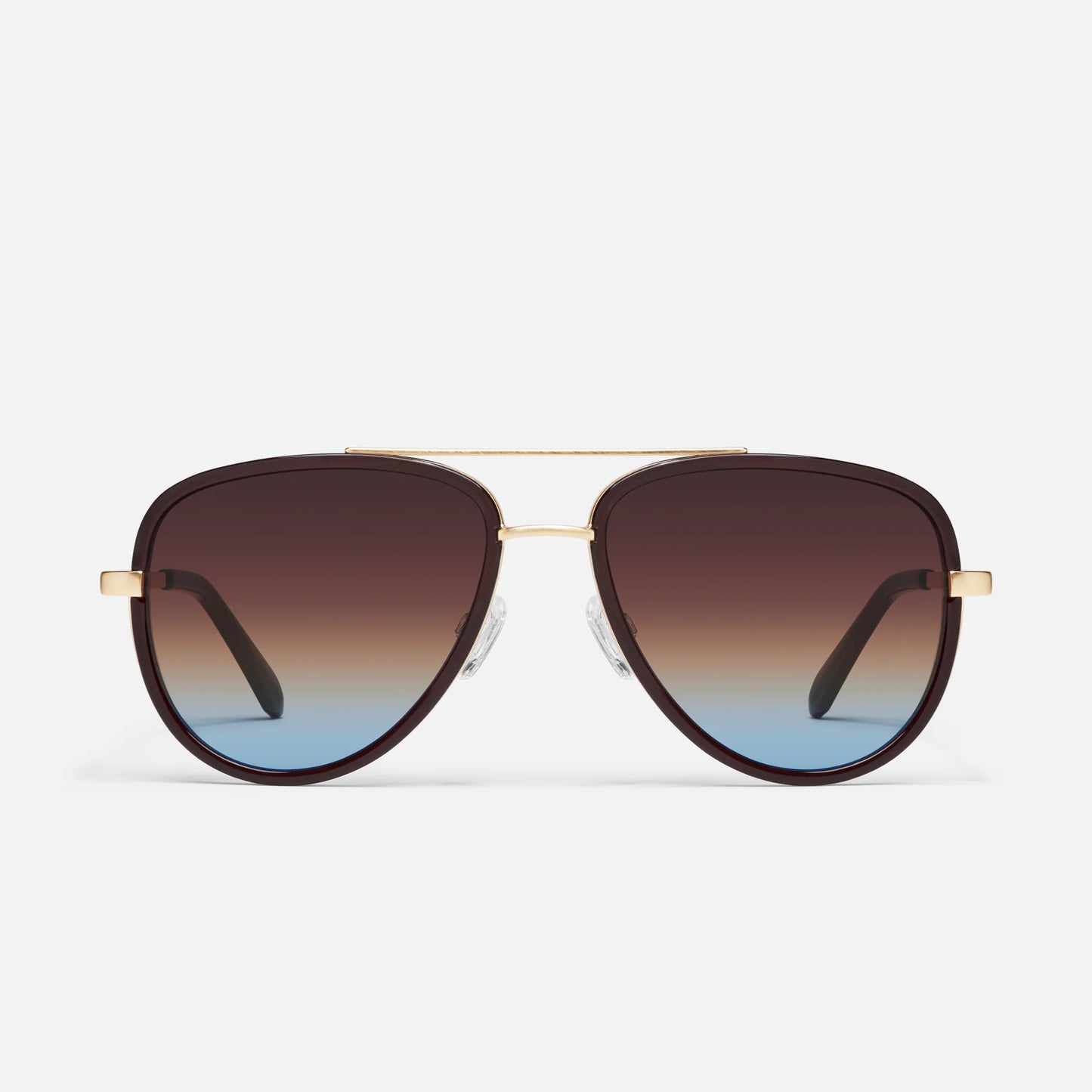 All In Medium Quay Sunglasses - Chocolate/Brown Blue