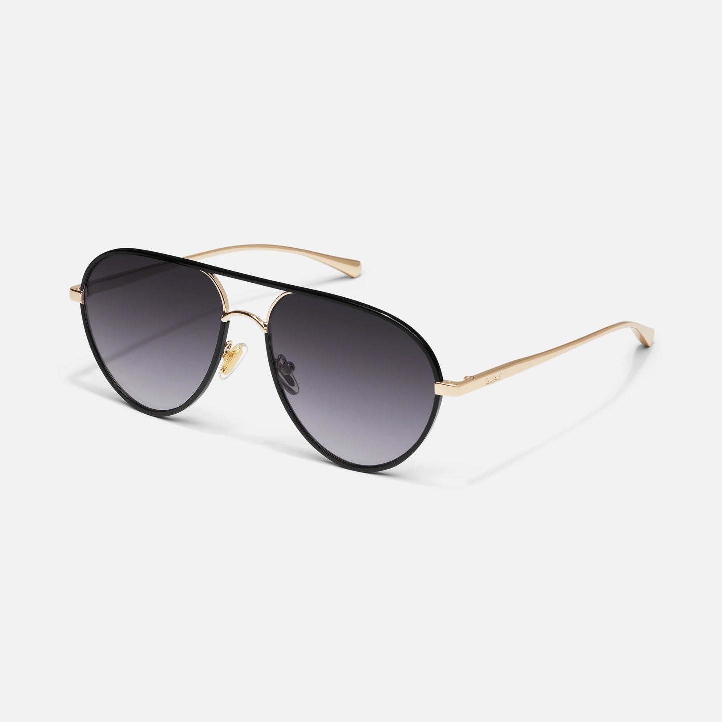 Say Less Quay Sunglasses - Black Gold/Smoke