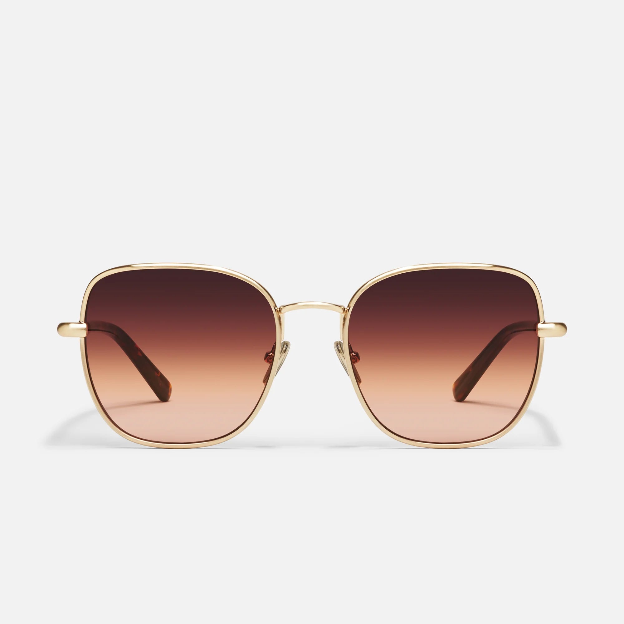 Up Town Quay Sunglasses - Brushed Gold/Maple Honey – Clothe  display picture 2