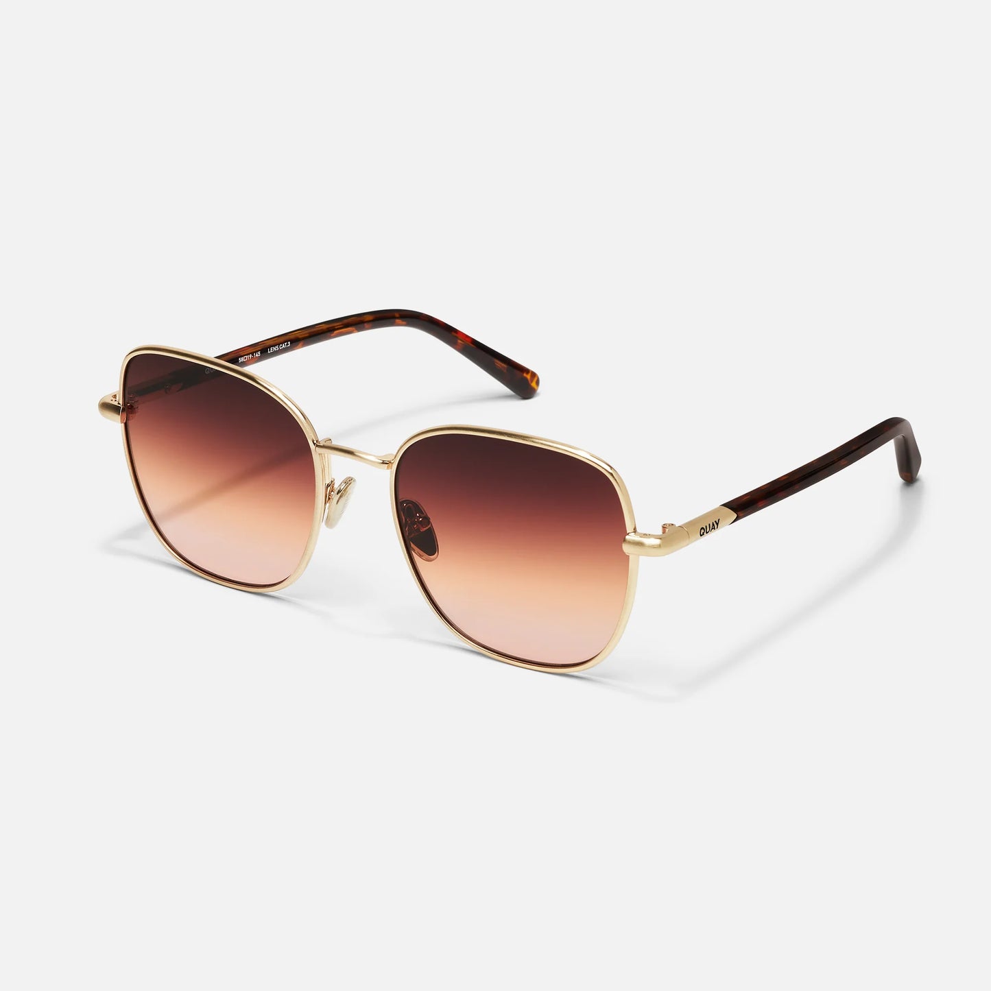 Up Town Quay Sunglasses - Brushed Gold/Maple Honey