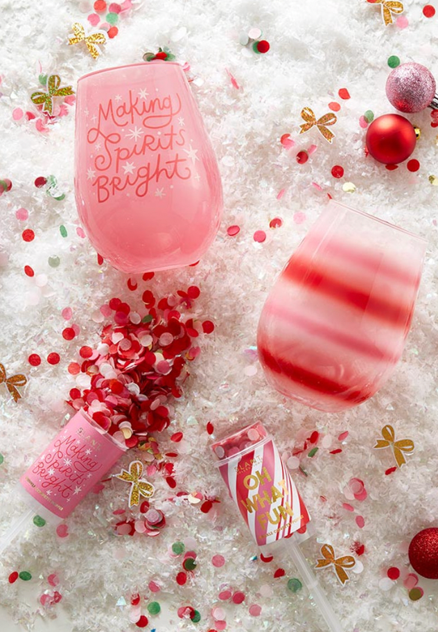 Making Spirits Bright Wine Glass