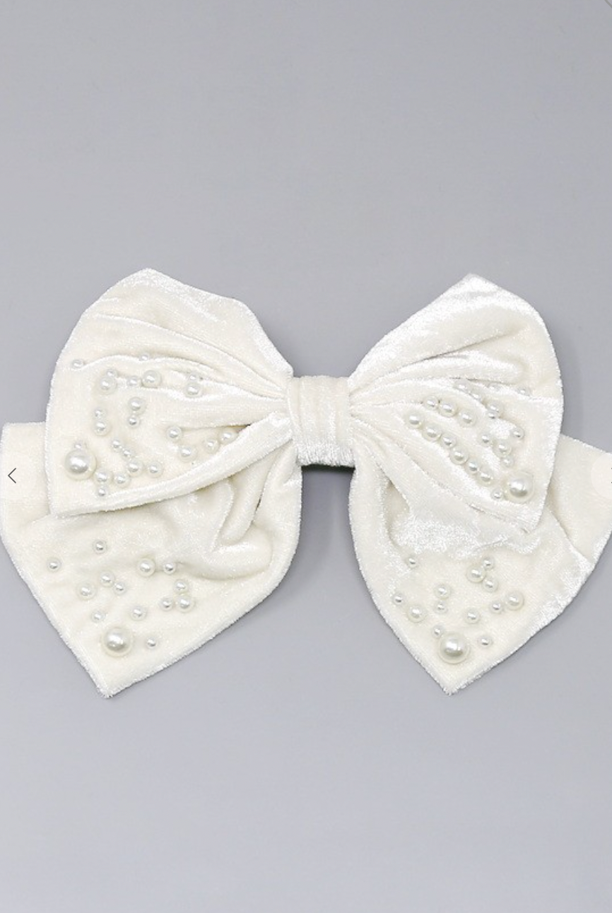 Pearl Velvet Bow