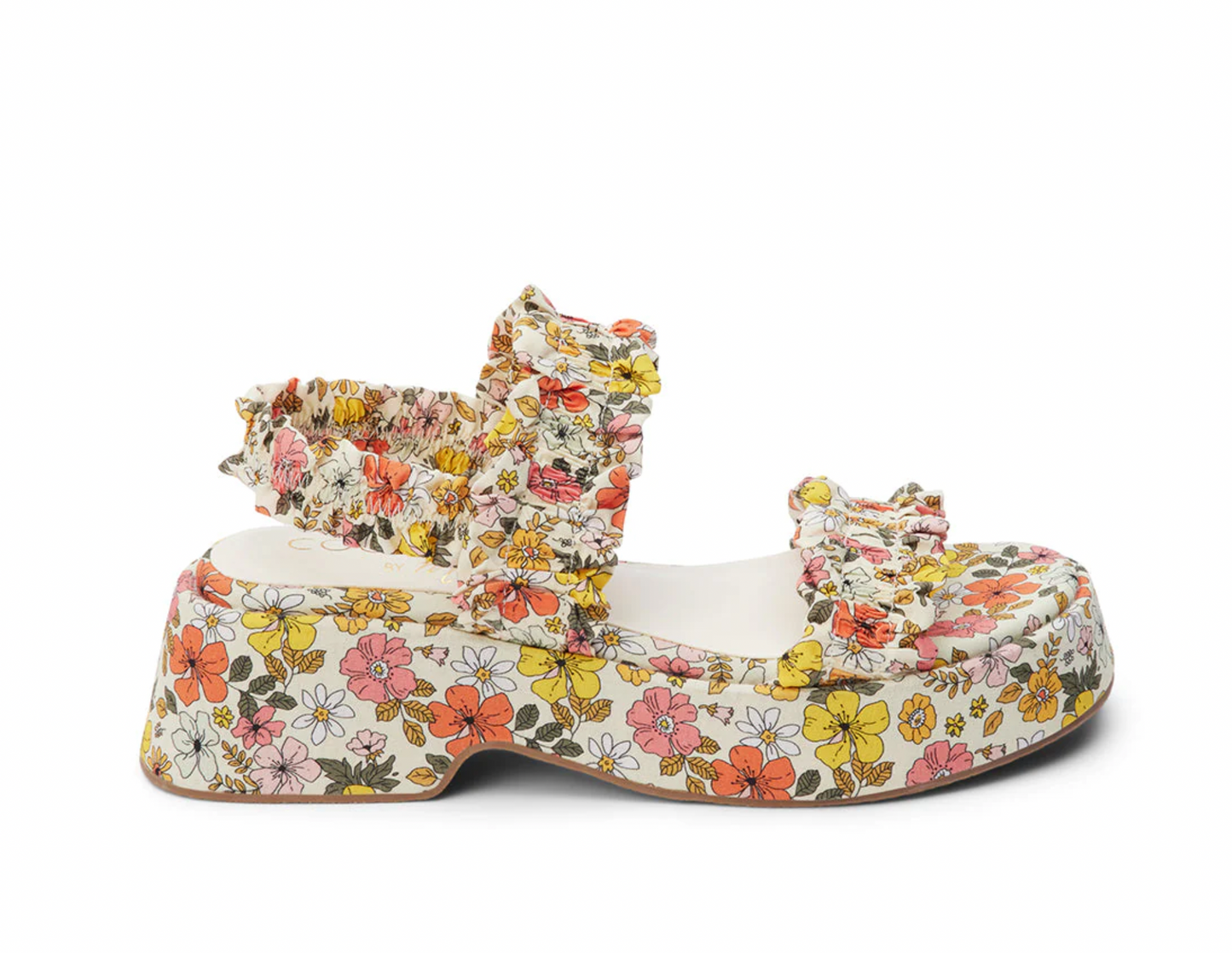 Matisse Jean White Floral Platforms