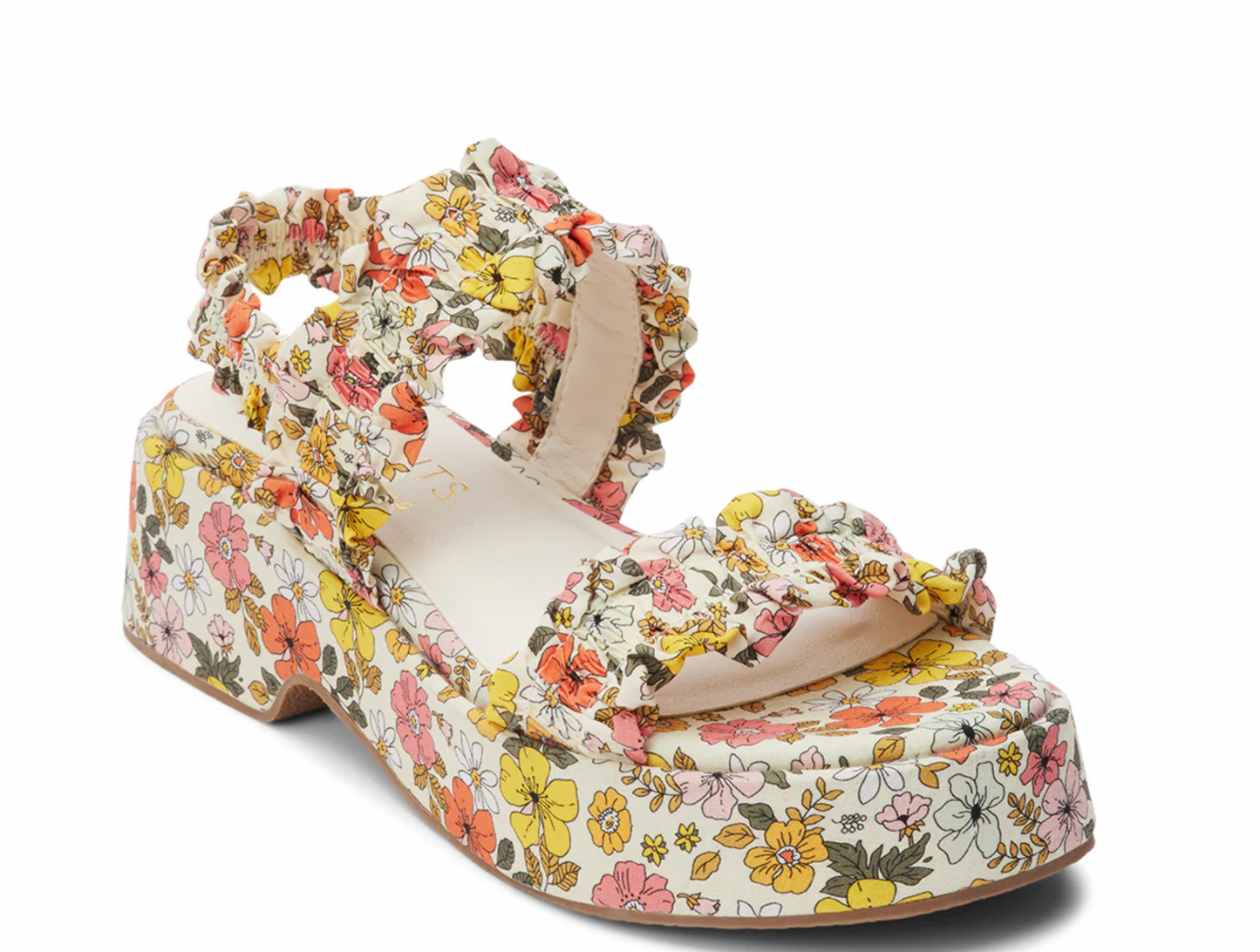 Matisse Jean White Floral Platforms