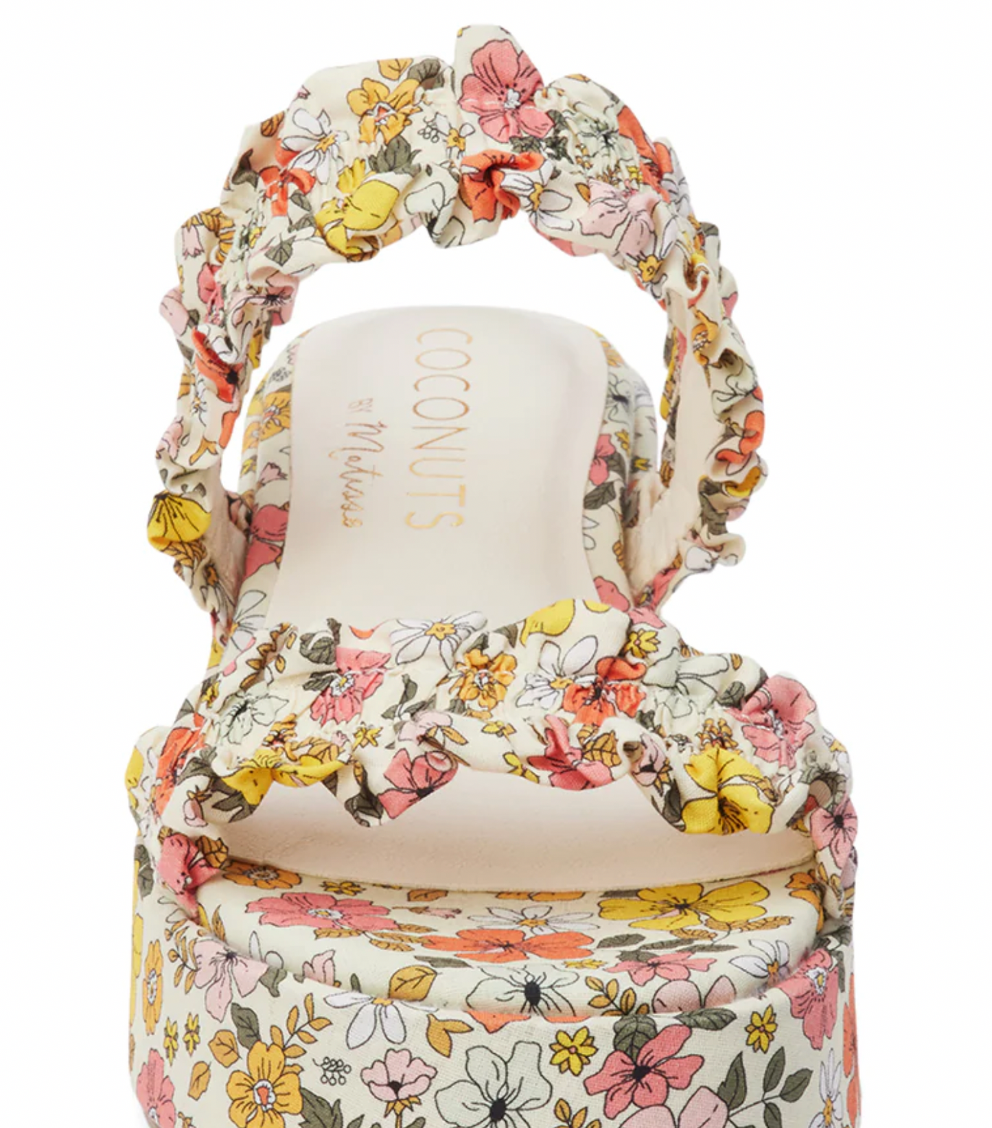 Matisse Jean White Floral Platforms