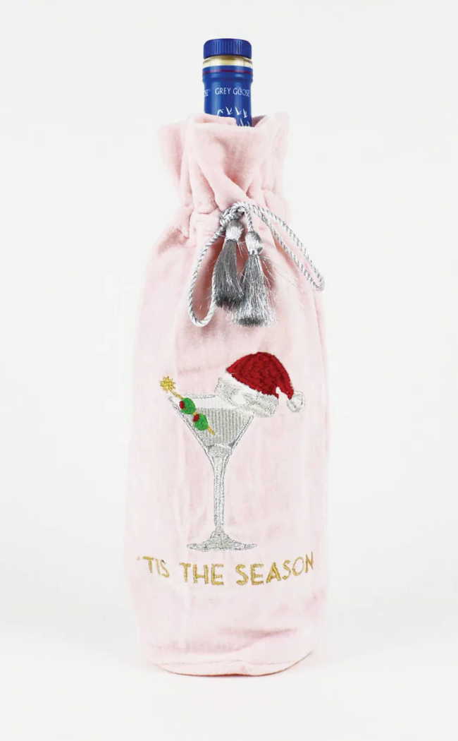 Martini Embroidered Wine Bag