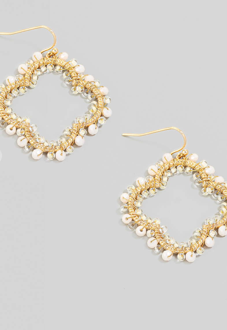 Beaded Clover Earrings
