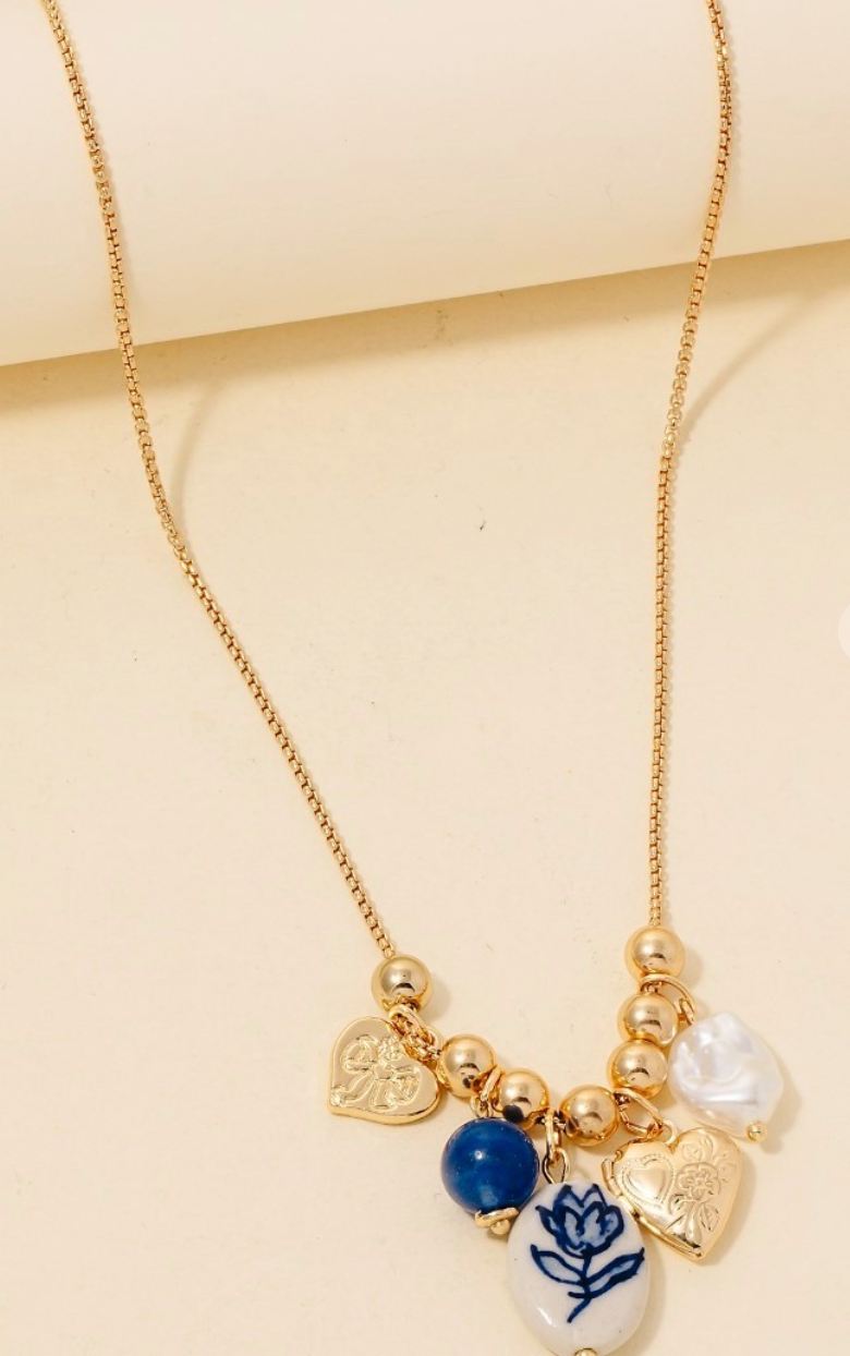 Blue Charms Necklace