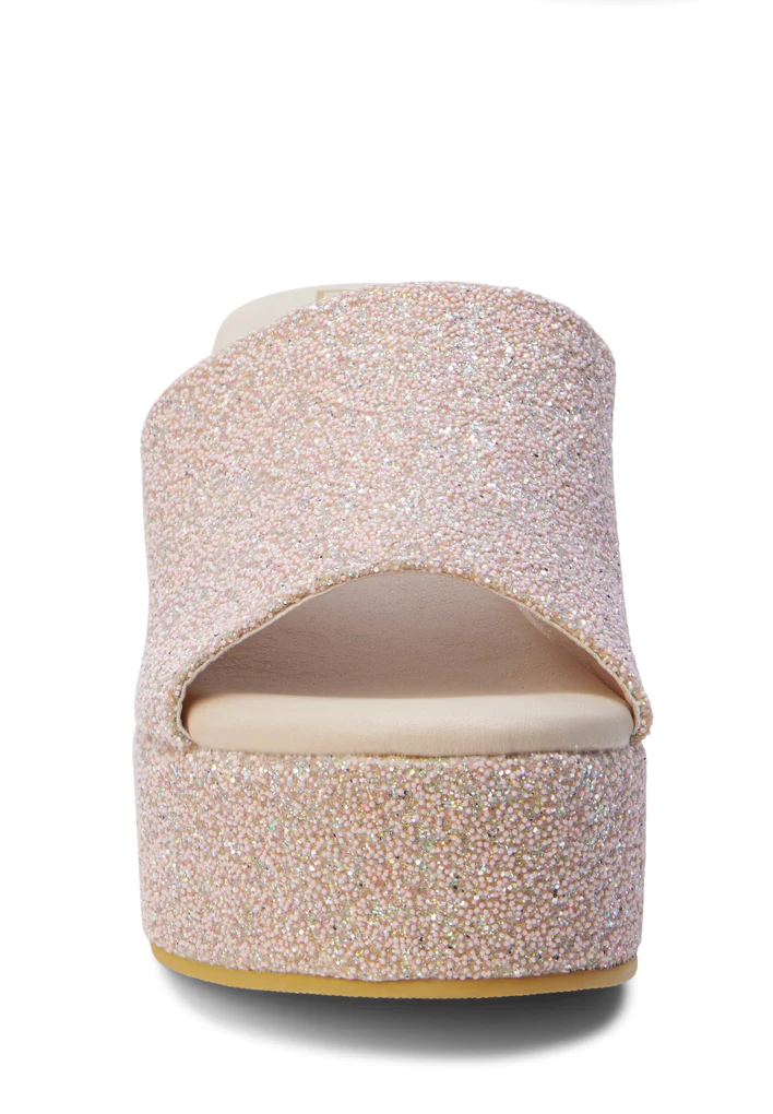 Terry Pink Glitter Platform Heels